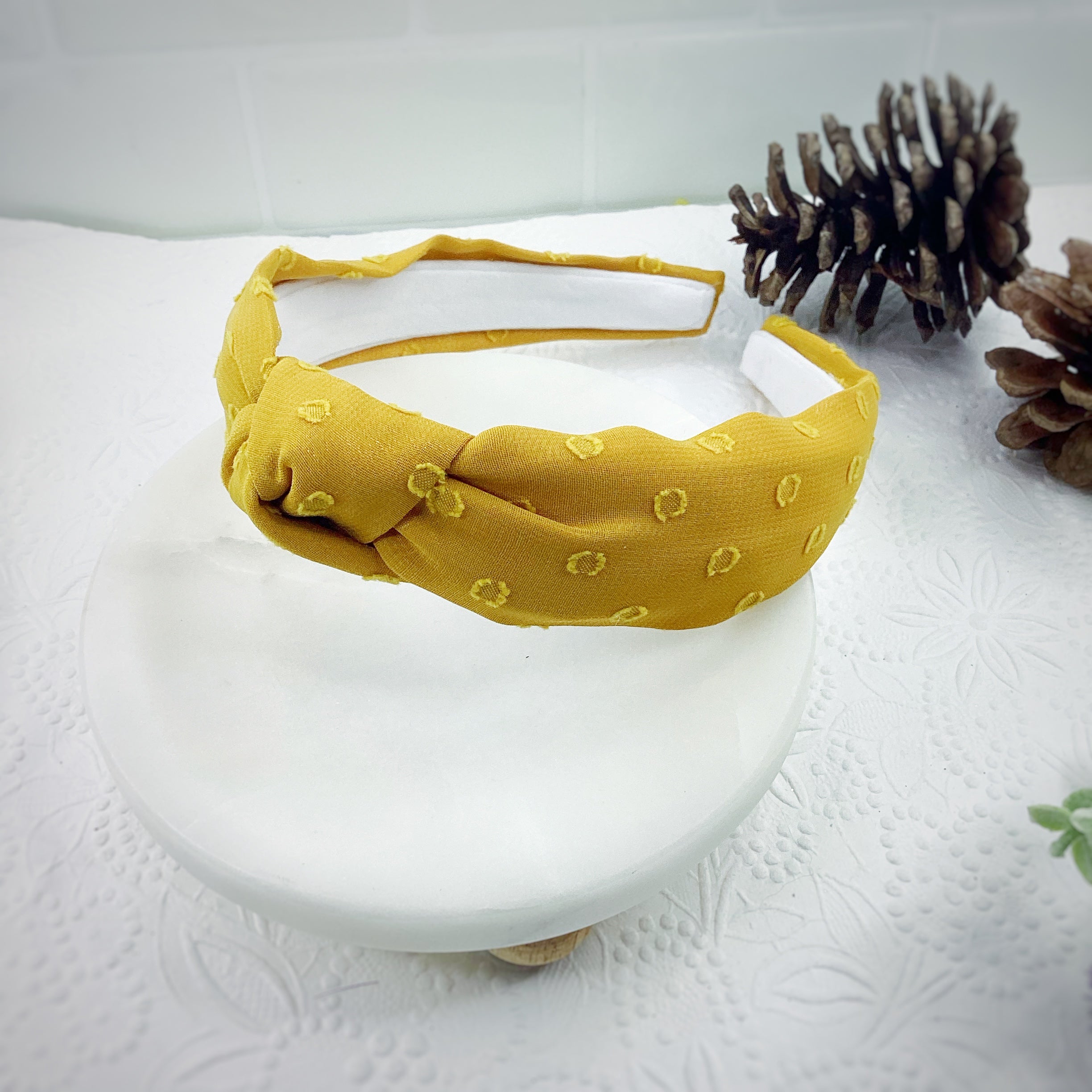 Fall Colors Solid Organza Dot Bow and Headband Collection