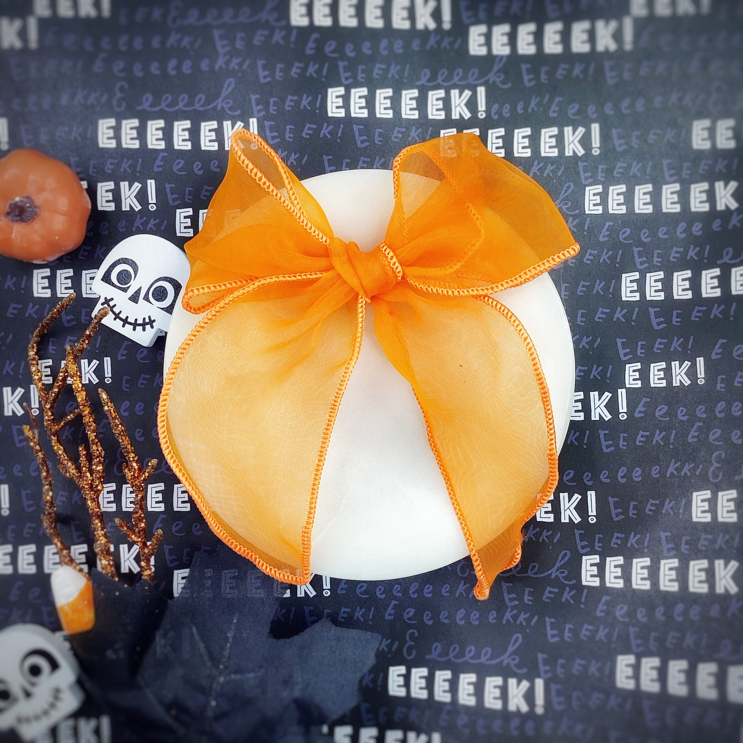 Orange Organza Bow Strip Collection