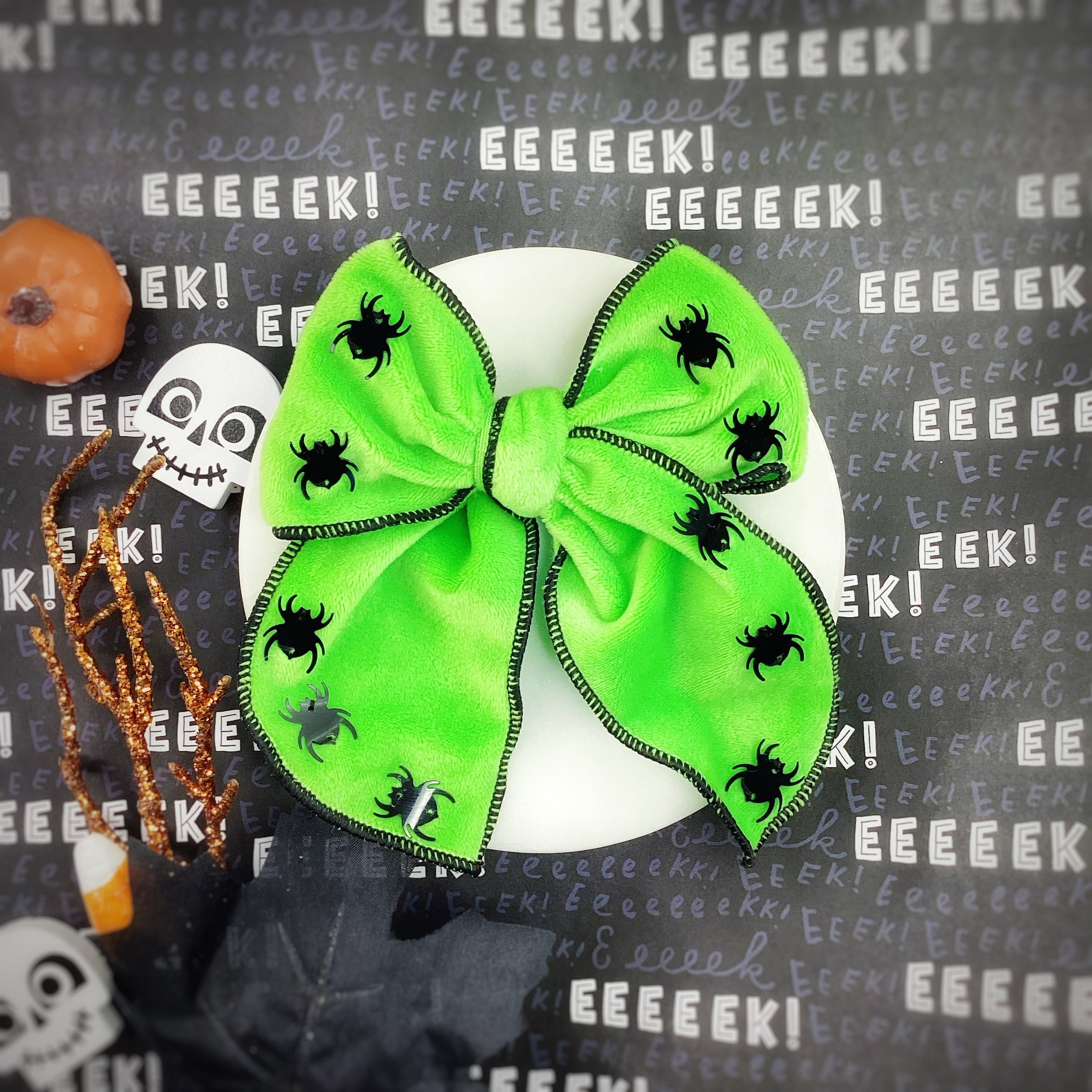 Spooky Spider Halloween Bow