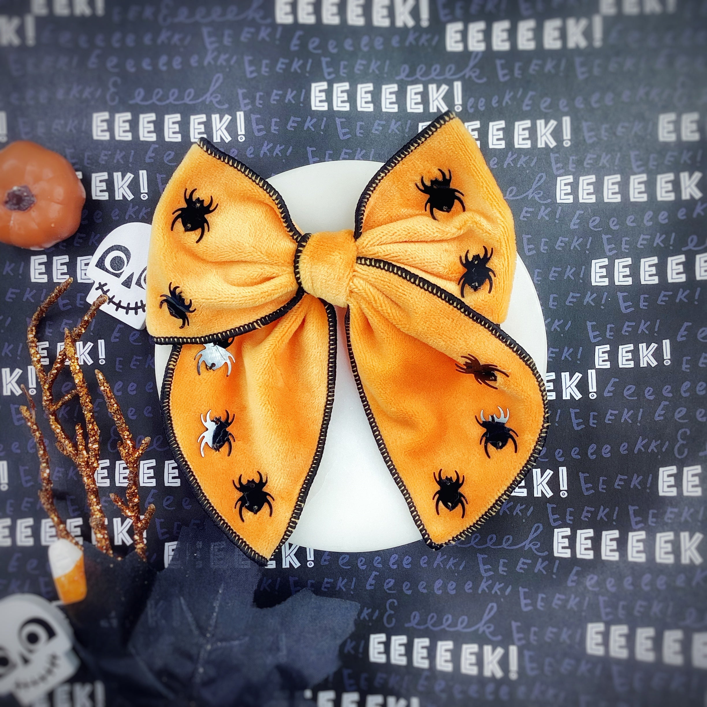 Spooky Spider Halloween Bow
