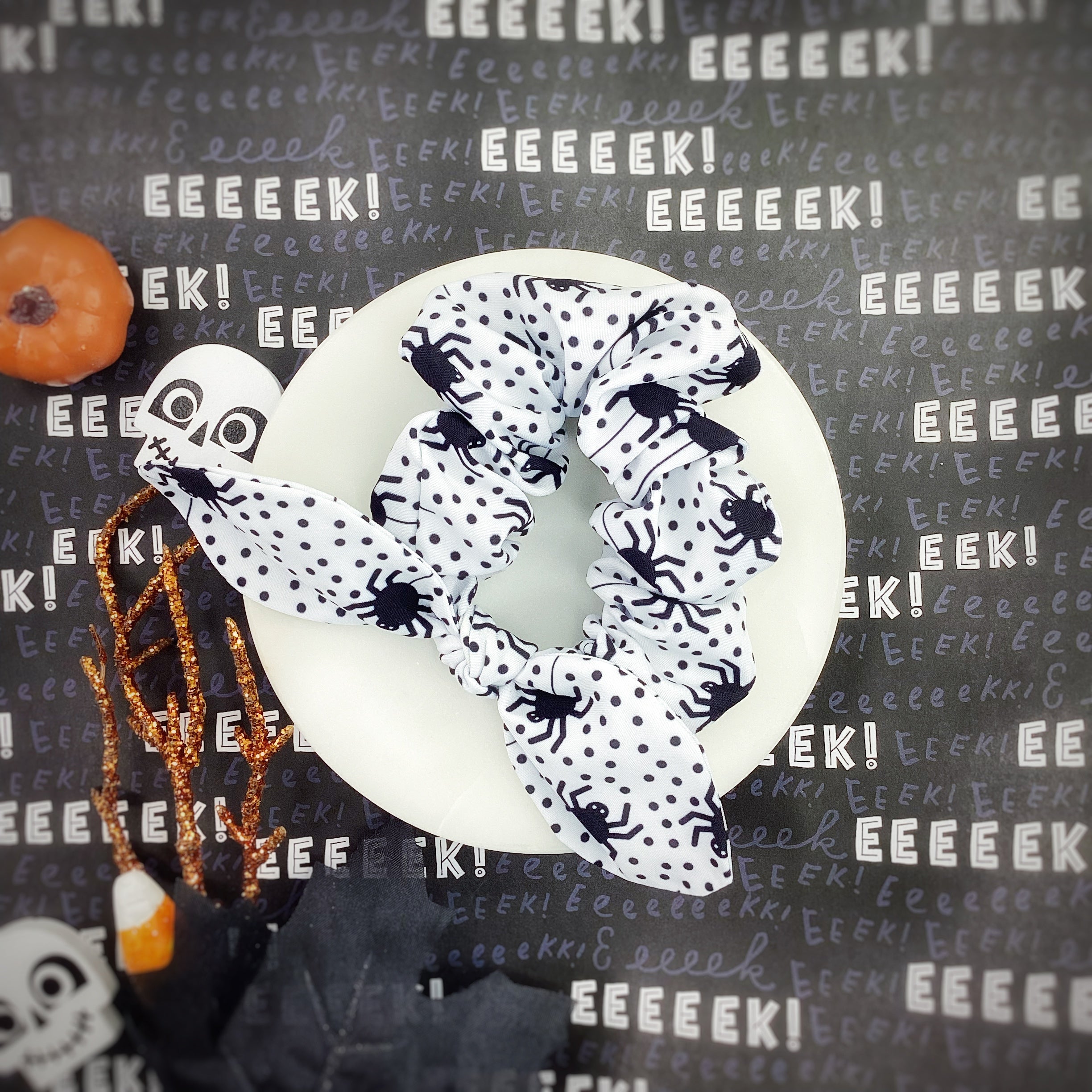 Polka Dot Spiders Bow Strip, Headband and Scrunchie Collection