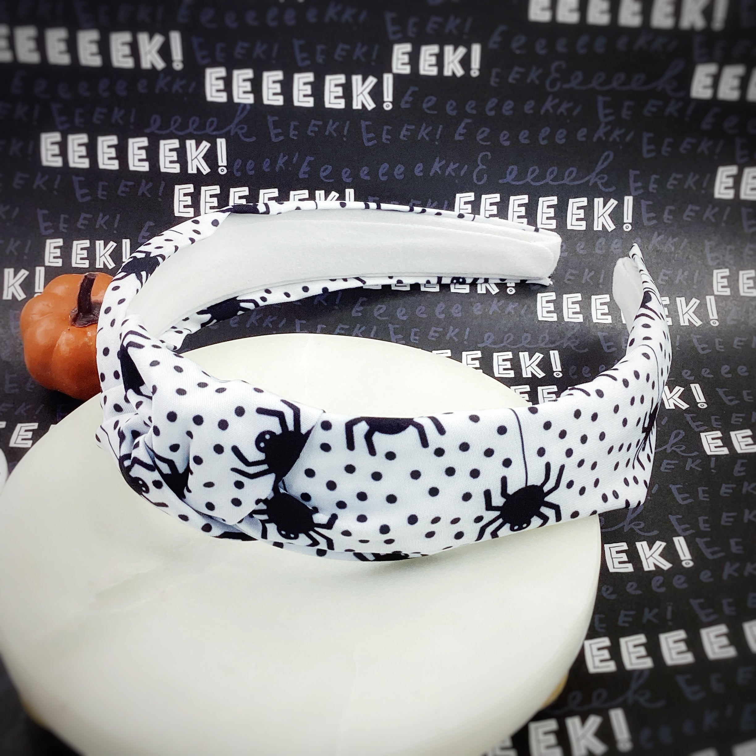 Polka Dot Spiders Bow Strip, Headband and Scrunchie Collection