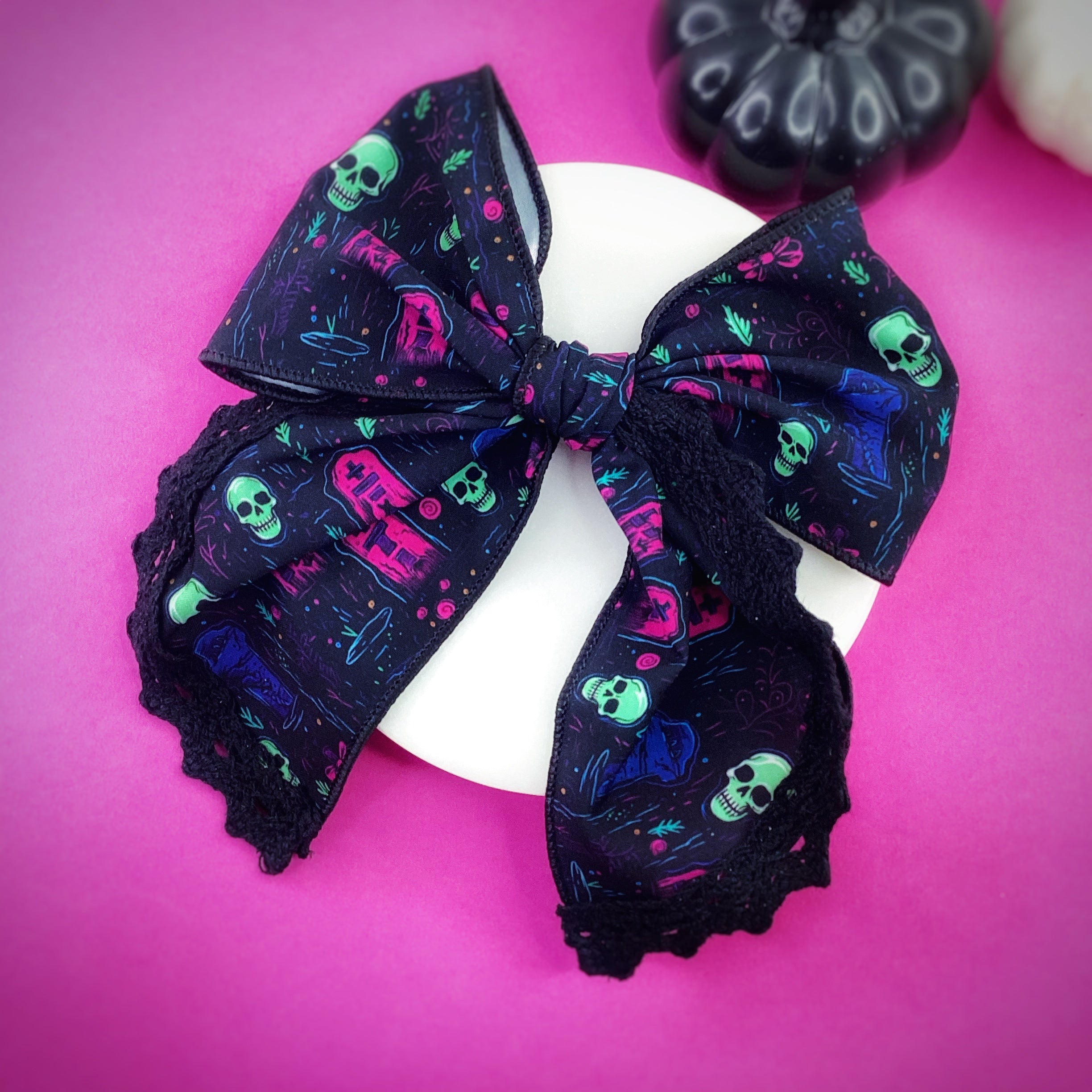 Graveyard Trimmed Halloween Bow Strip Collection