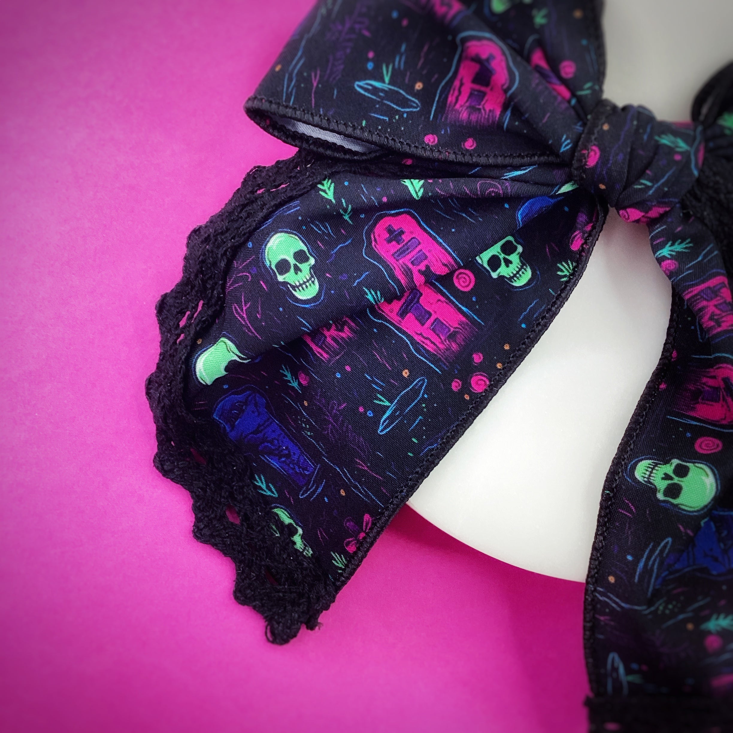 Graveyard Trimmed Halloween Bow Strip Collection