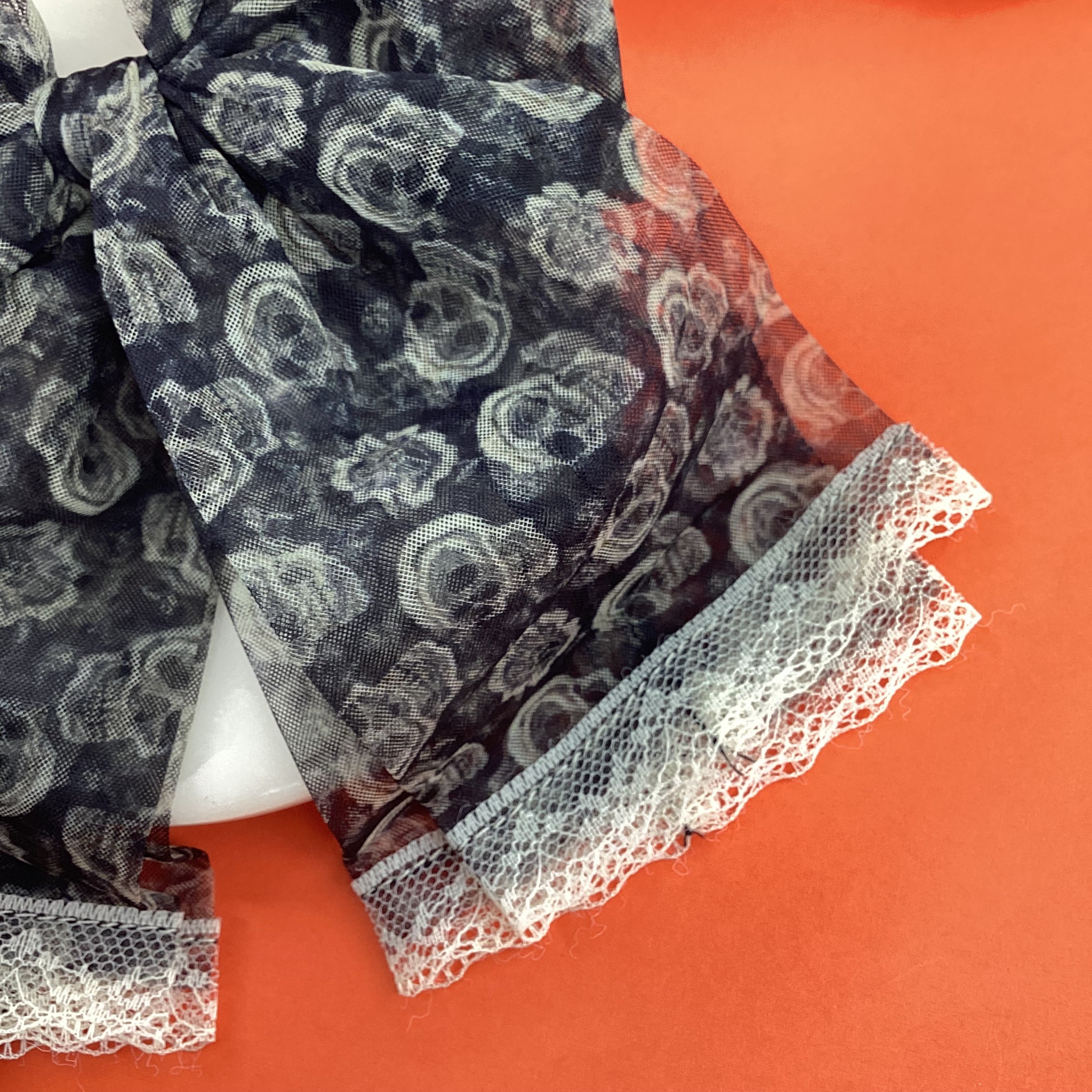 Skull Lace Fluffy Tulle Bow