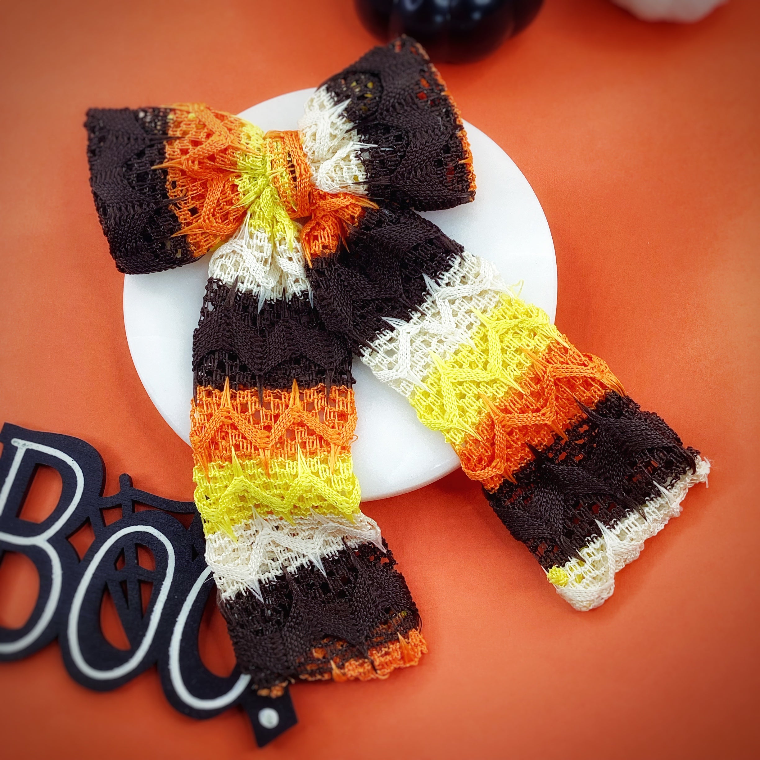 Halloween Knit Bow Strip, Headband and Scrunchie Collection