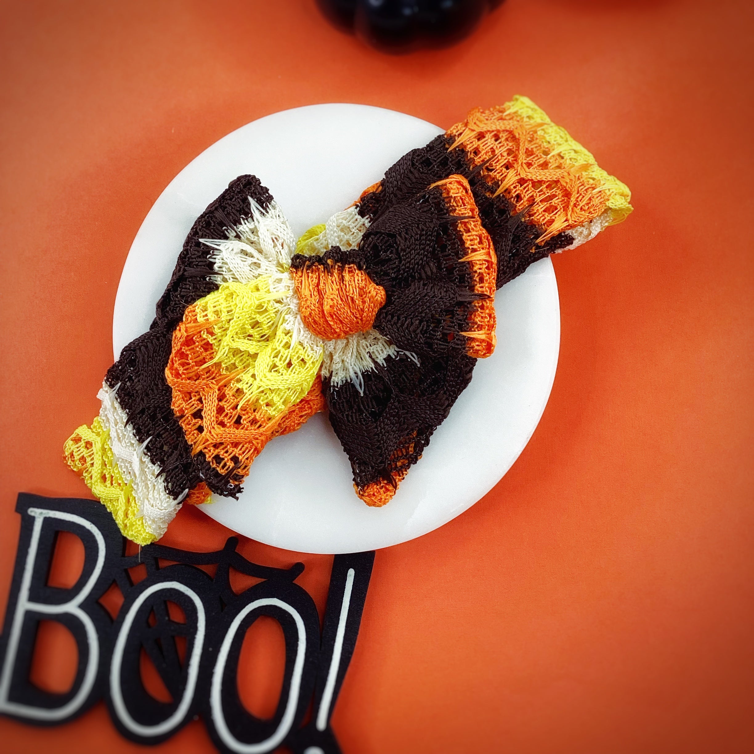 Halloween Knit Bow Strip, Headband and Scrunchie Collection