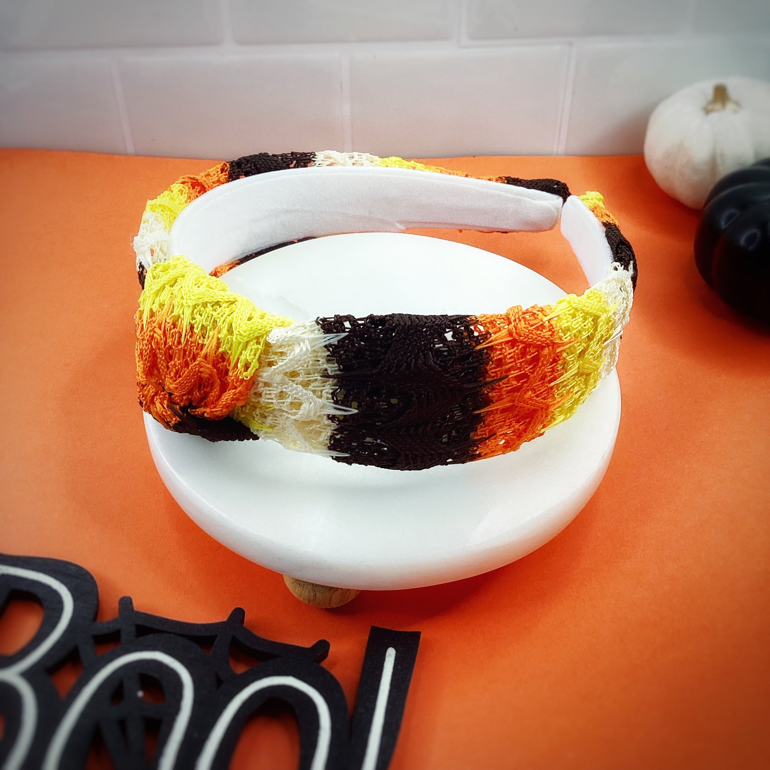 Halloween Knit Bow Strip, Headband and Scrunchie Collection