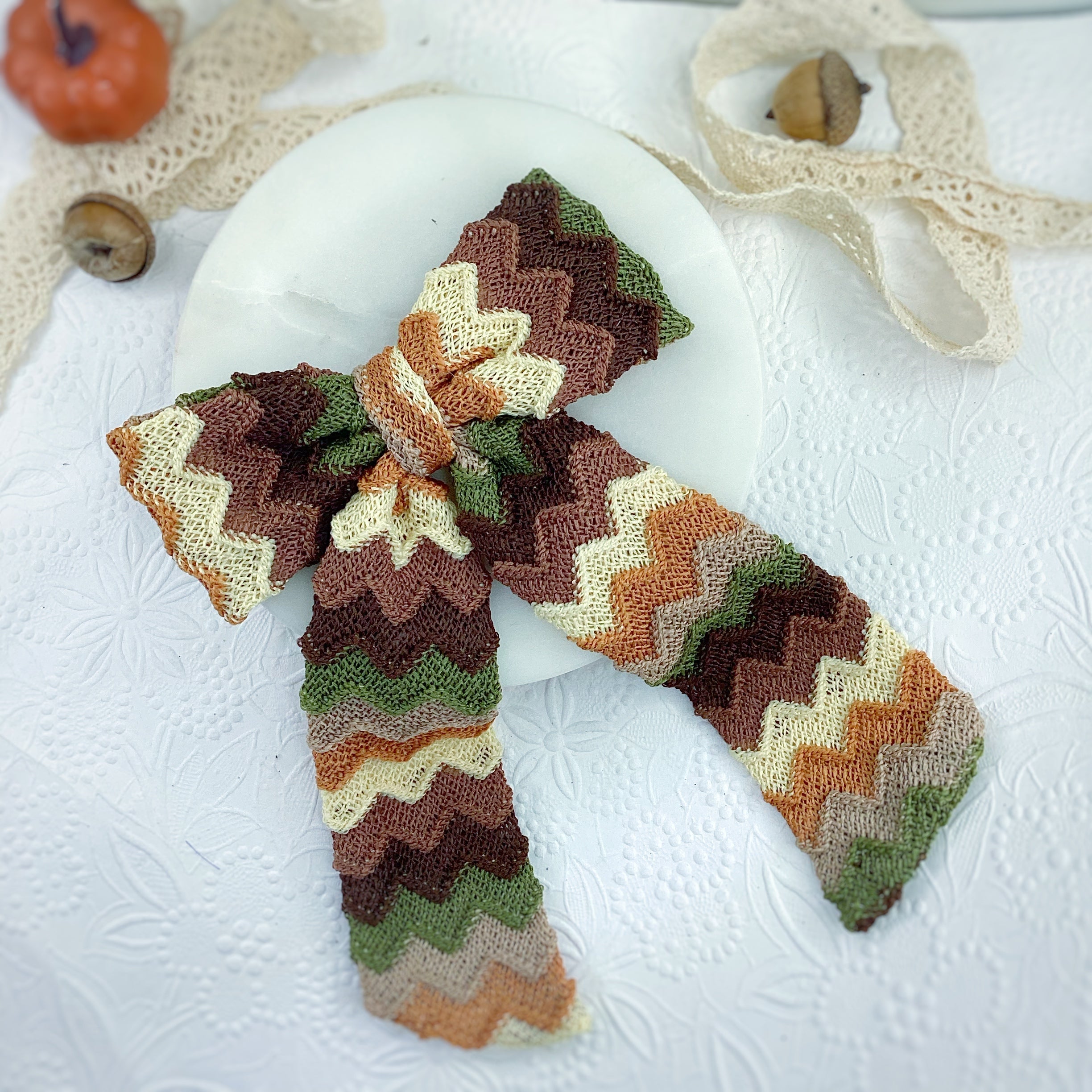 Autumn Knit Bow Strip, Headband and Scrunchie Collection