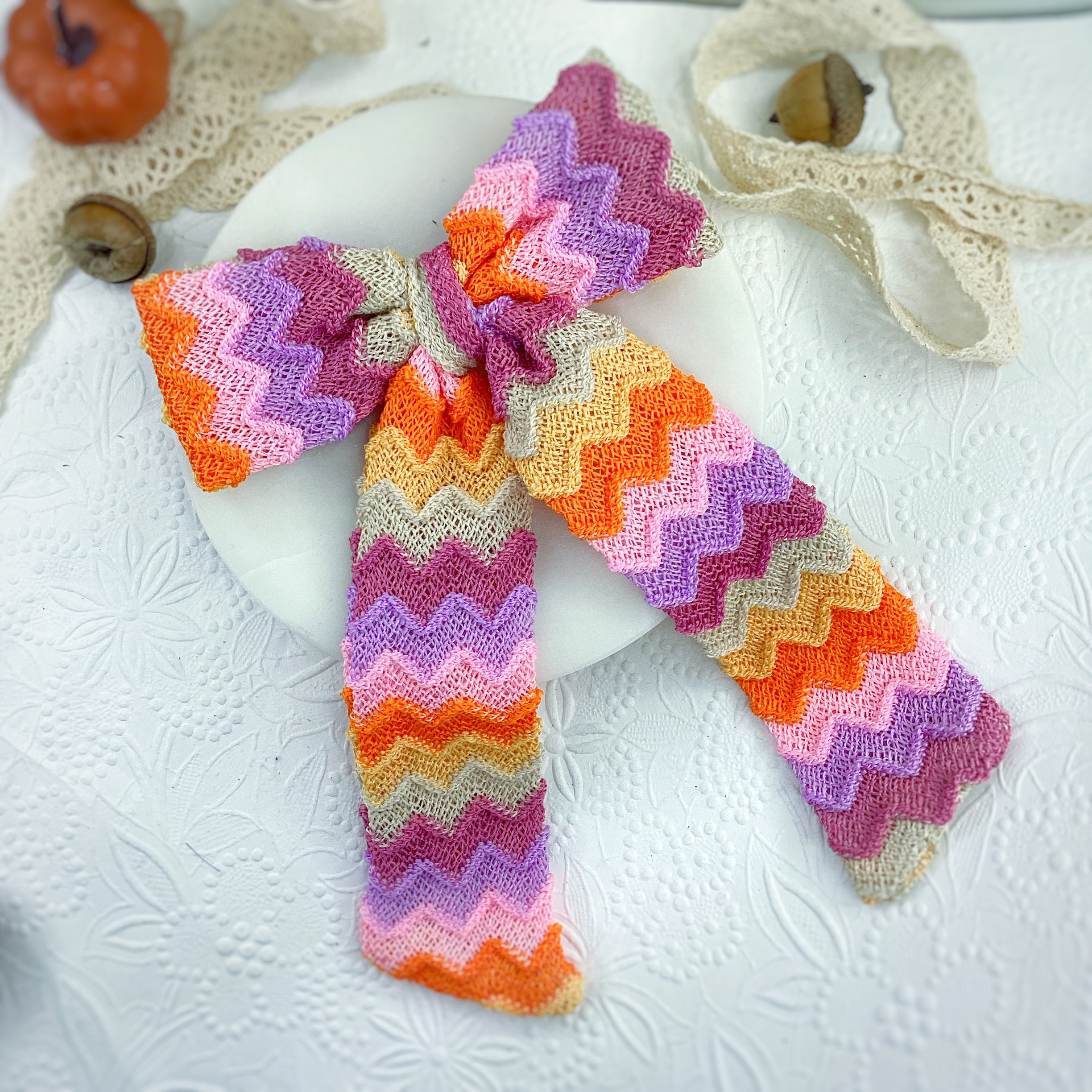 Autumn Knit Bow Strip, Headband and Scrunchie Collection