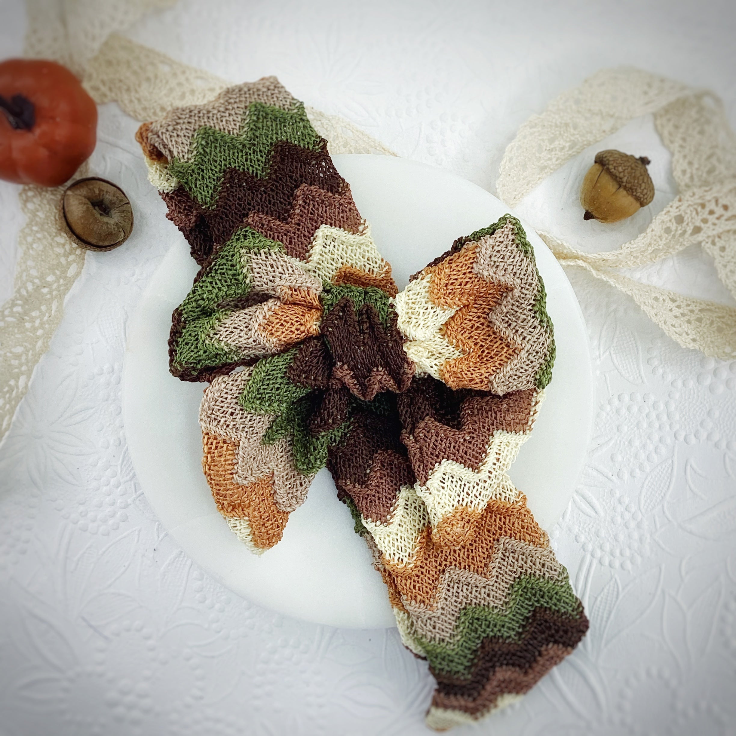 Autumn Knit Bow Strip, Headband and Scrunchie Collection