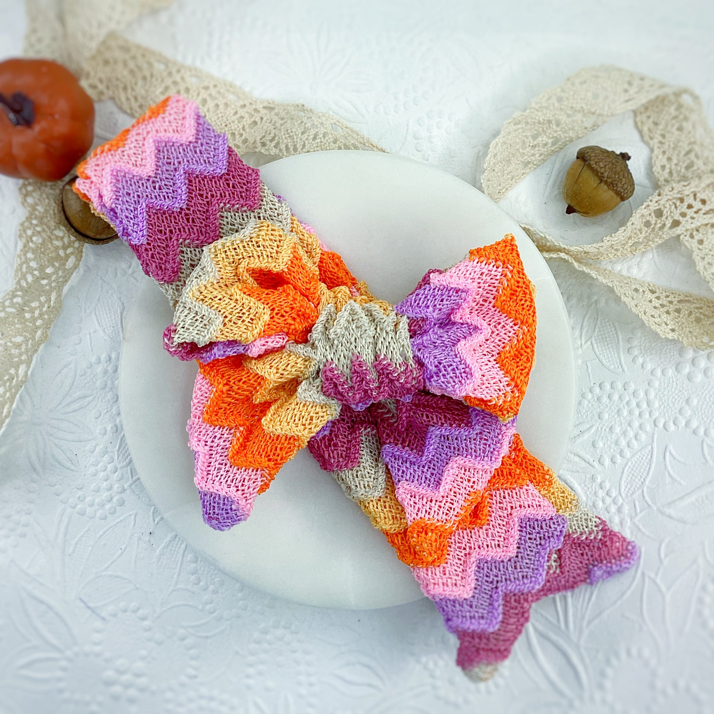 Autumn Knit Bow Strip, Headband and Scrunchie Collection