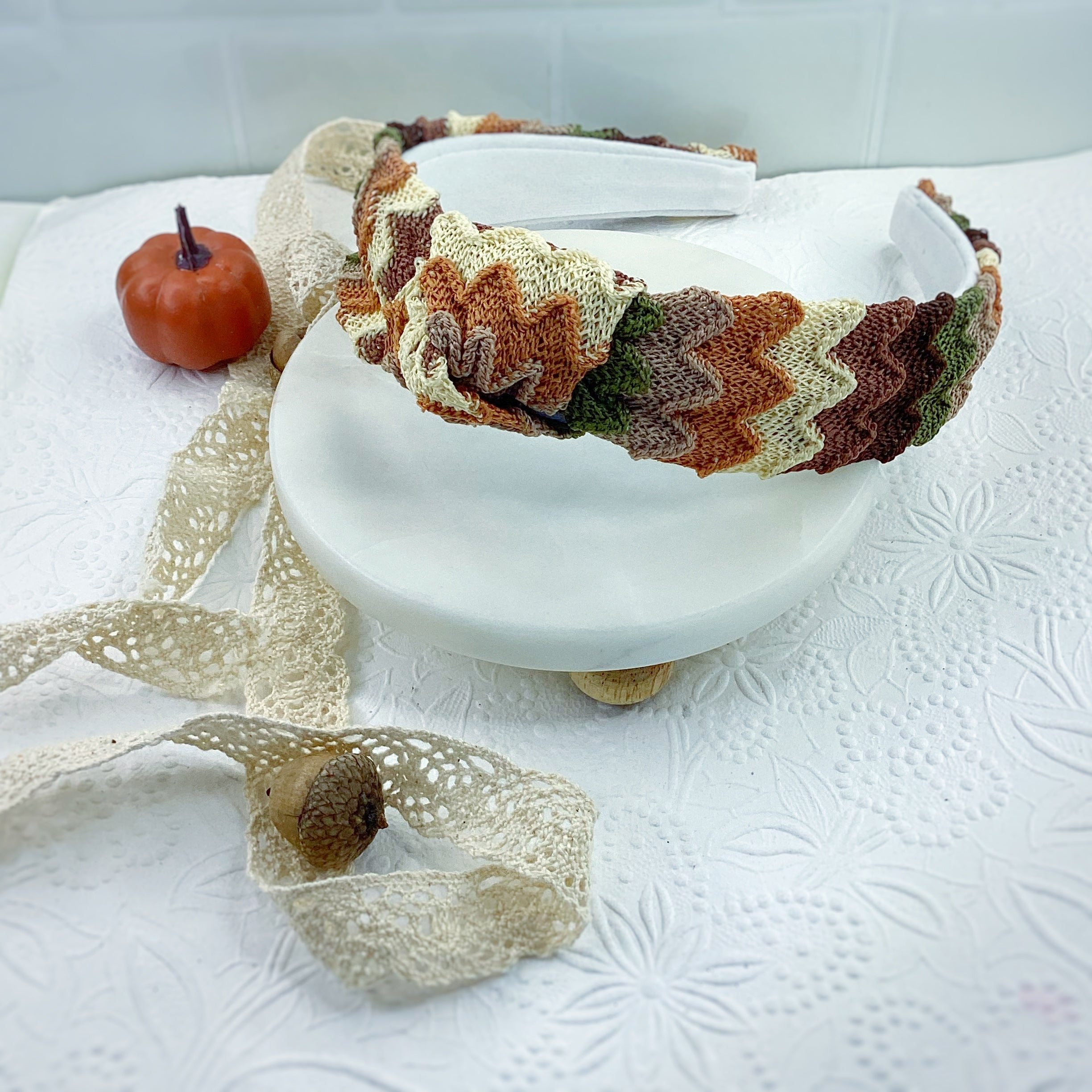 Autumn Knit Bow Strip, Headband and Scrunchie Collection