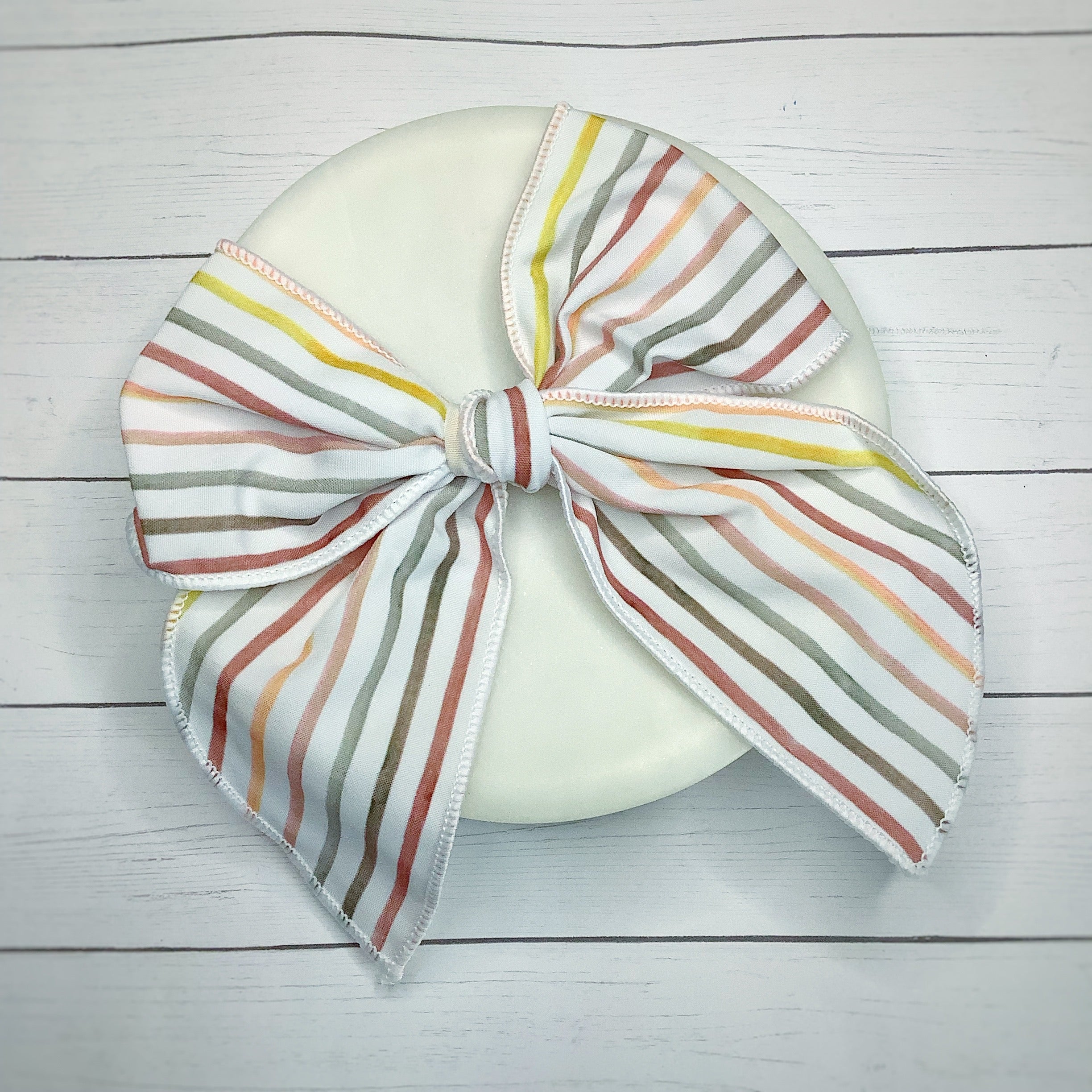 Neutral Multi Stripes Bow Strip, Headband and Scrunchie Collection