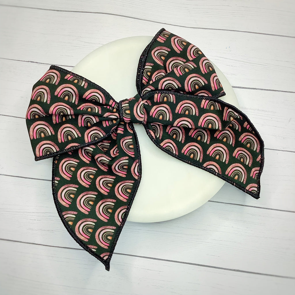 Dark Rainbows Bow Strip and Scrunchie Collection