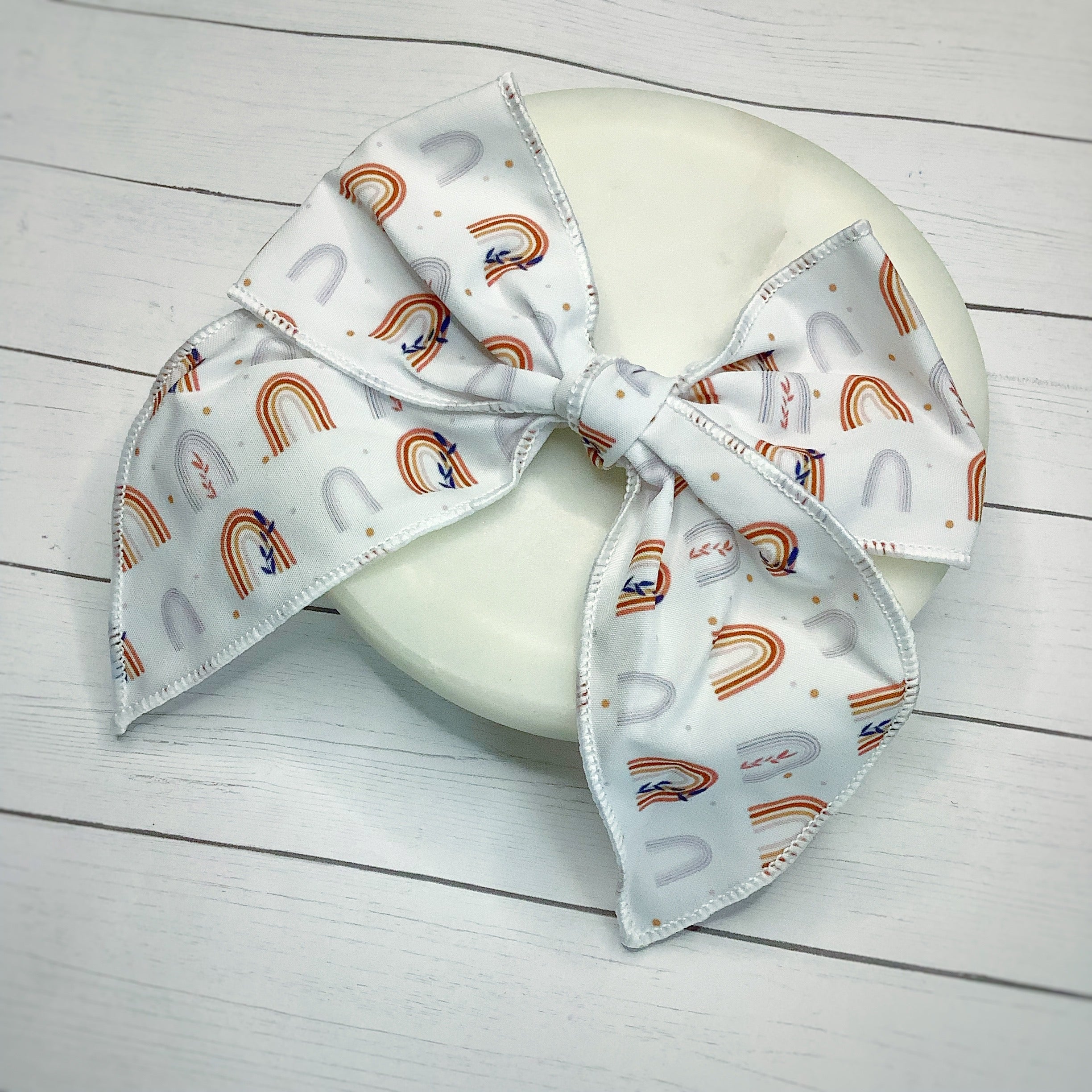 Neutral Rainbows Bow Strip, Headband and Scrunchie Collection
