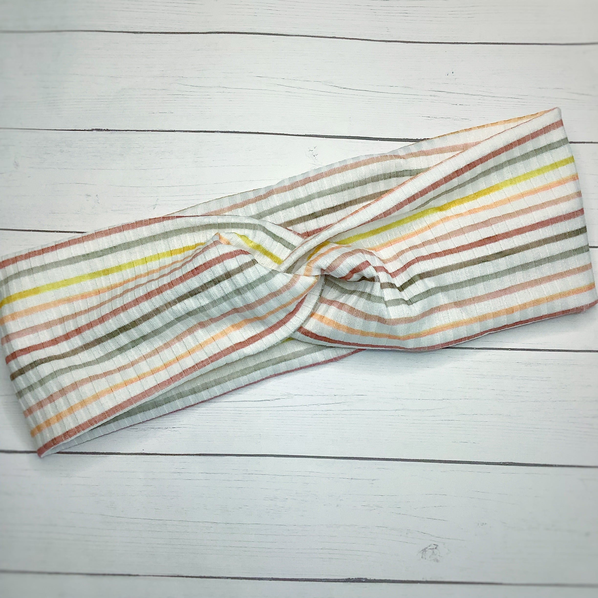 Neutral Multi Stripes Bow Strip, Headband and Scrunchie Collection
