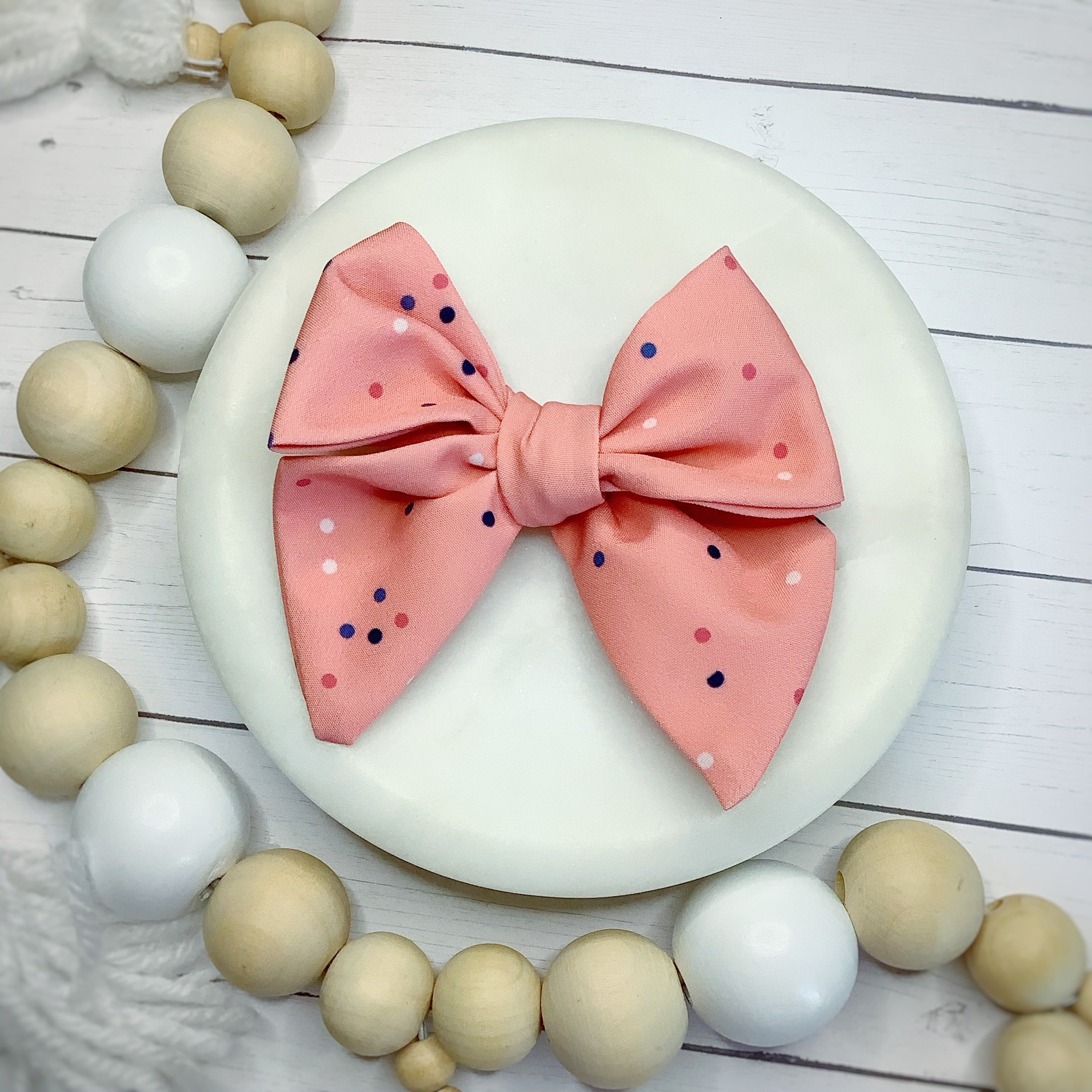 Rose Dots Bow Strip and Scrunchie Collection