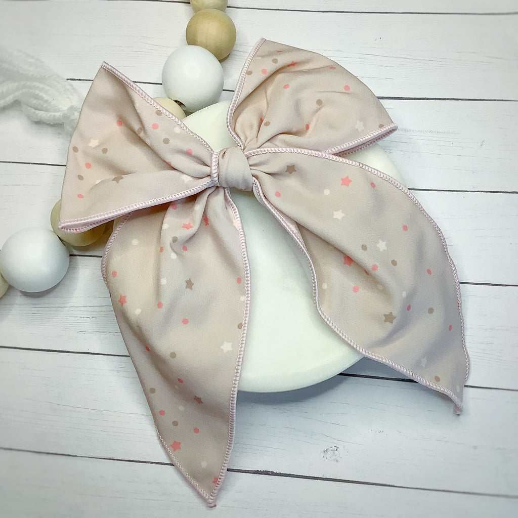 Taupe Stars Quinn Scrunchie and Bow Collection