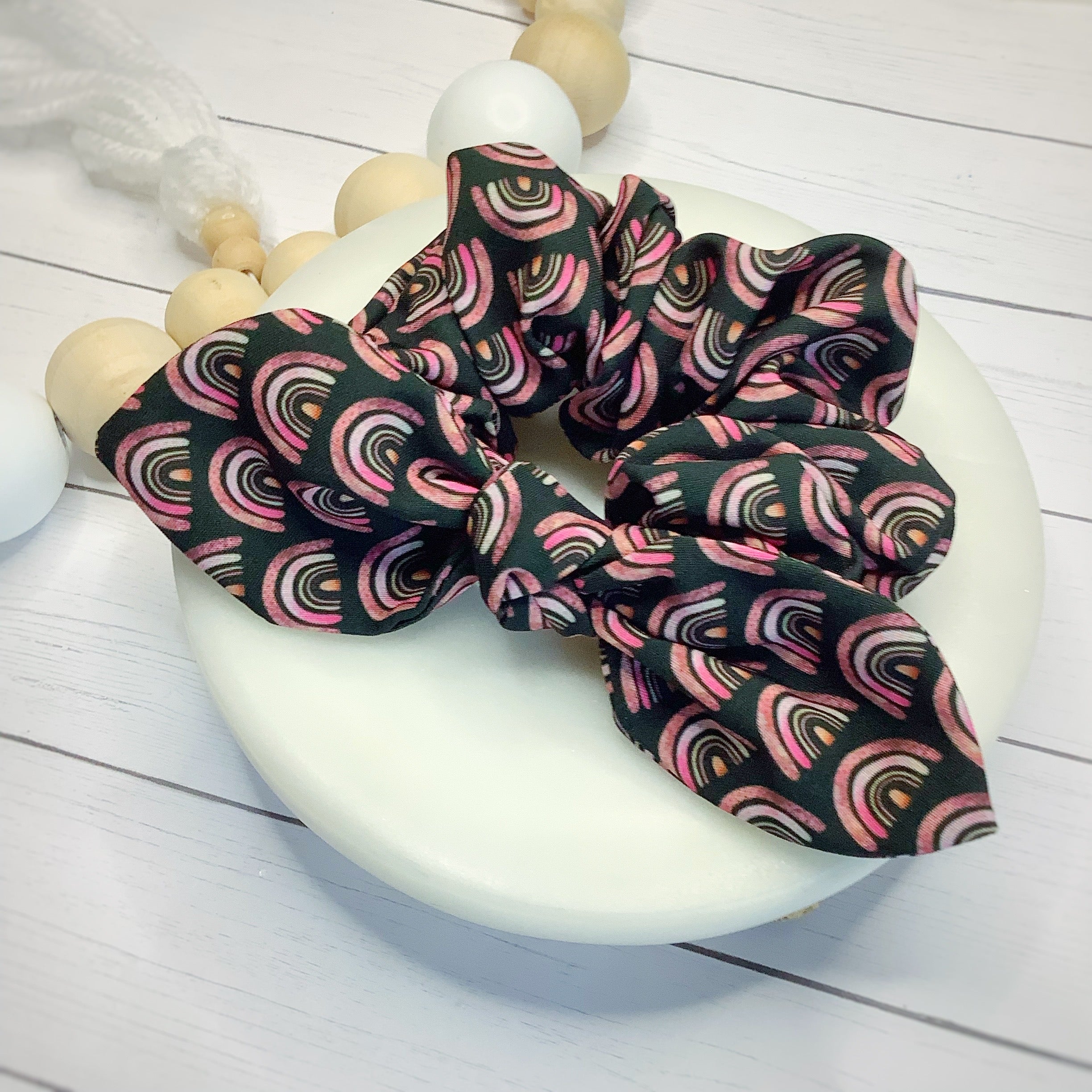 Dark Rainbows Bow Strip and Scrunchie Collection