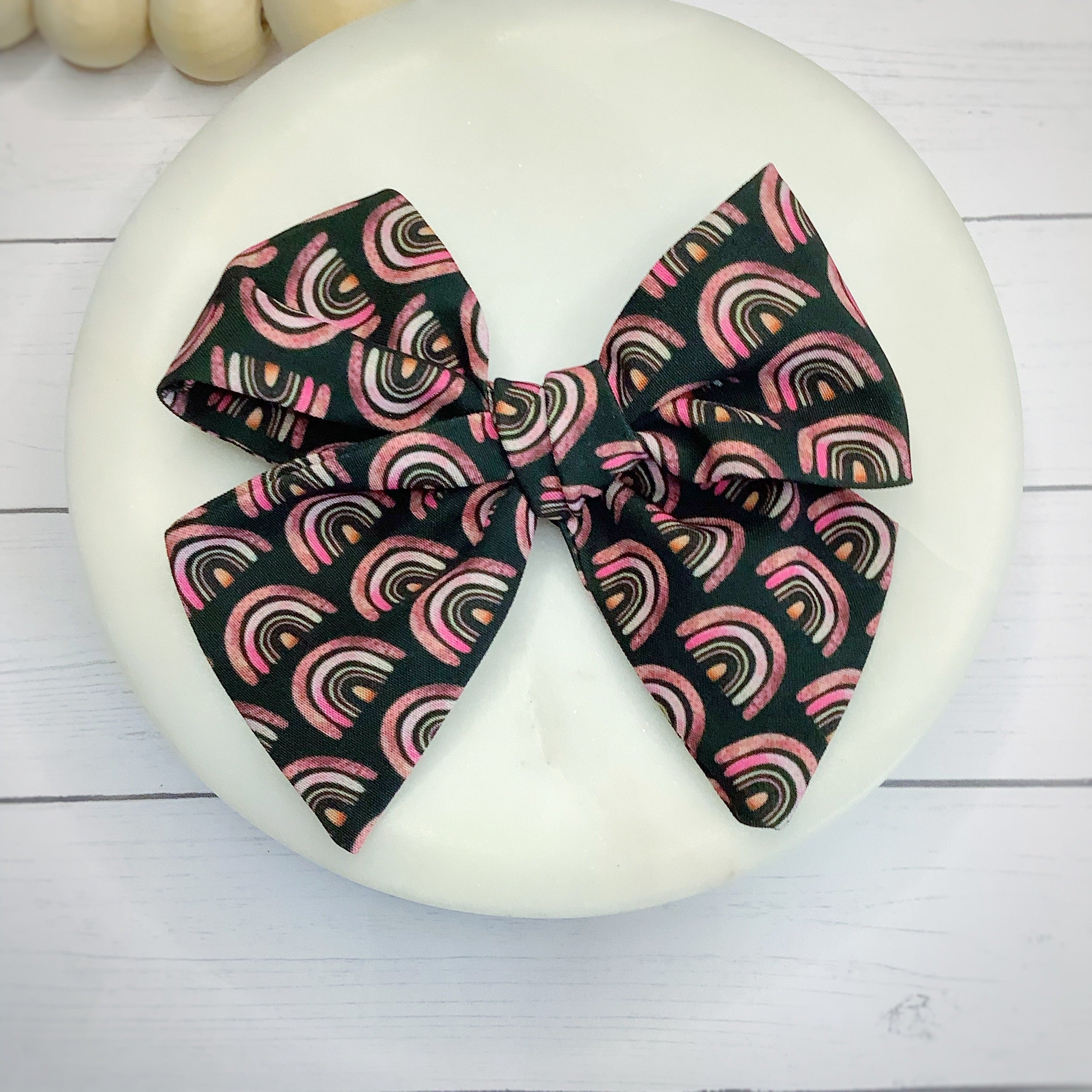 Dark Rainbows Bow Strip and Scrunchie Collection