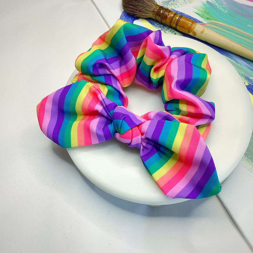 Rainbow Stripe Quinn Scrunchie, Headband and Bow Collection