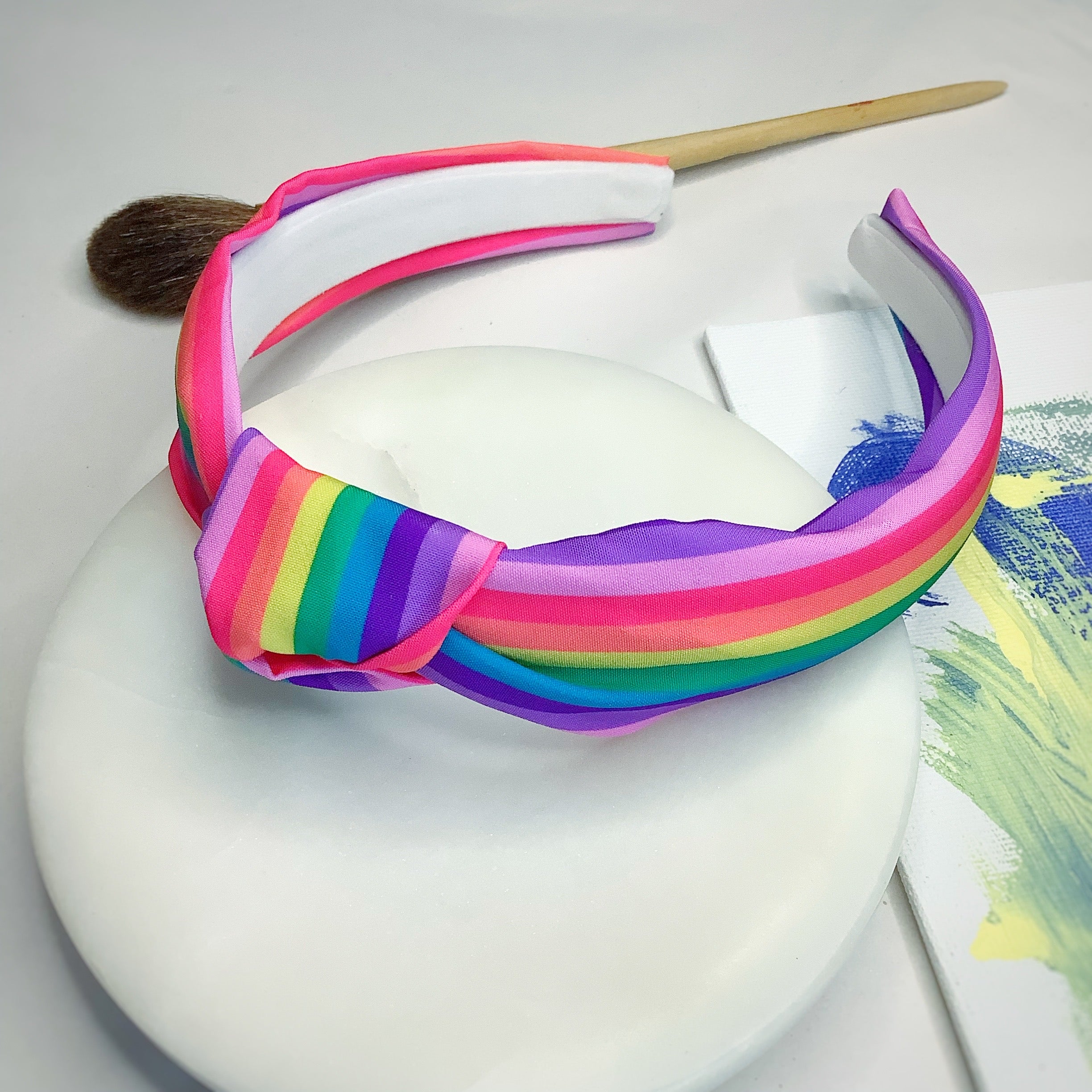 Rainbow Stripe Bow Strip, Headband and Scrunchie Collection