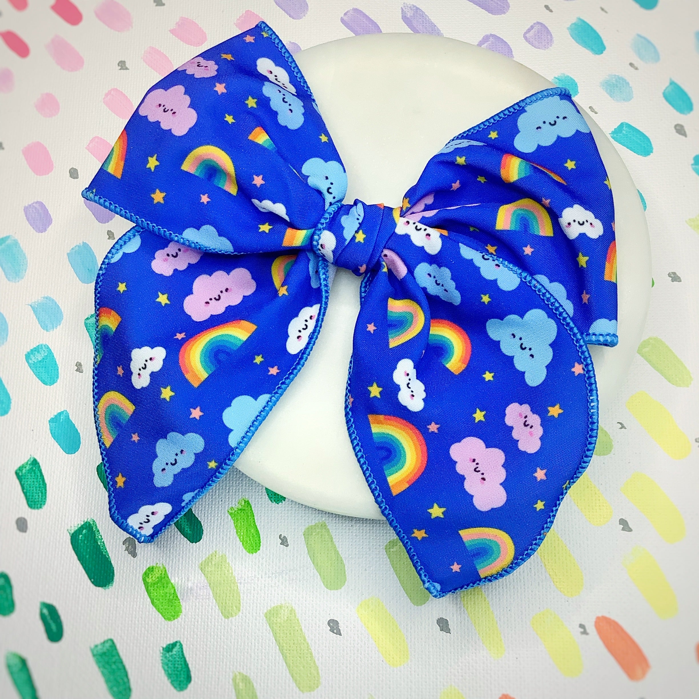 Happy Rainbows Bow Strip and Scrunchie Collection