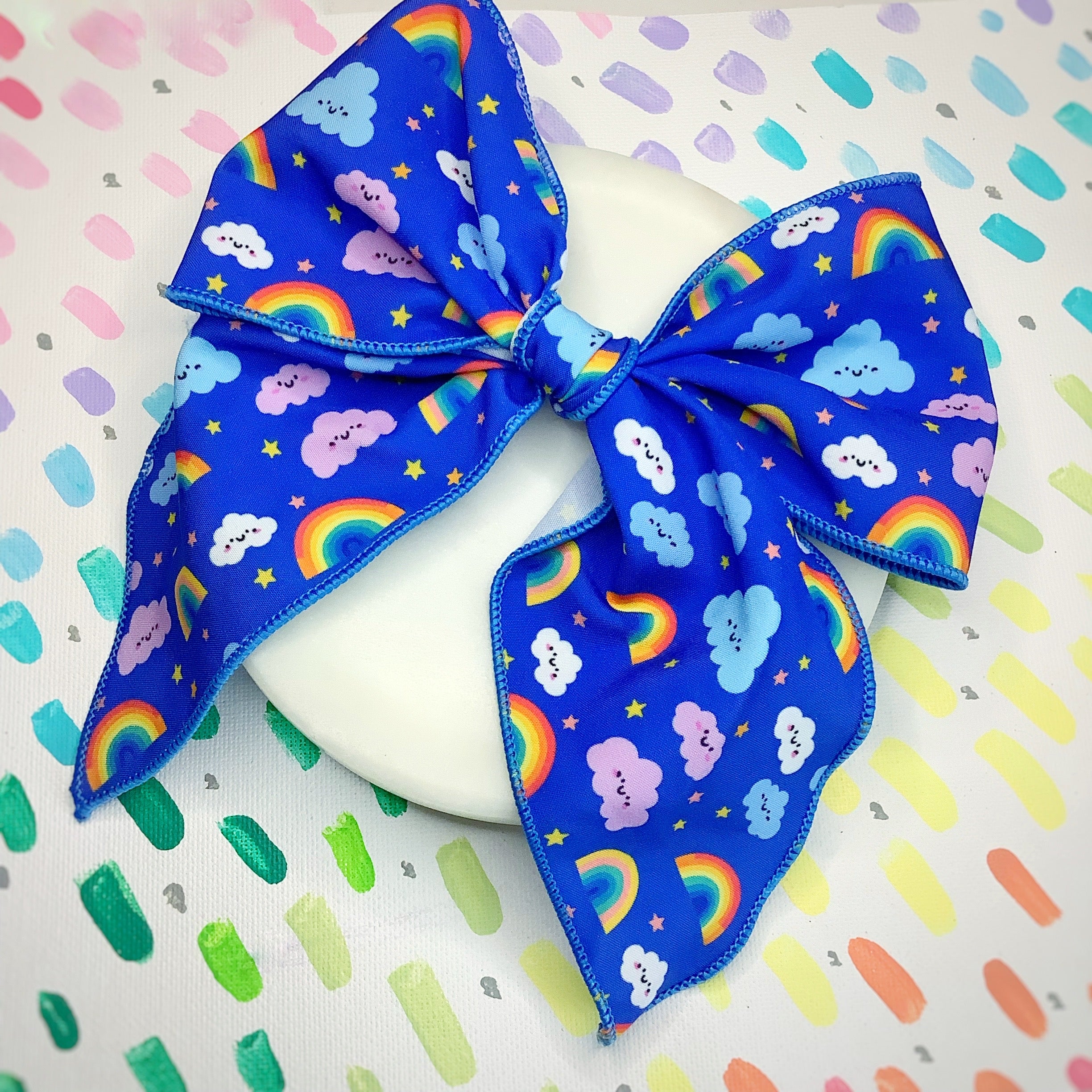 Happy Rainbows Bow Strip and Scrunchie Collection