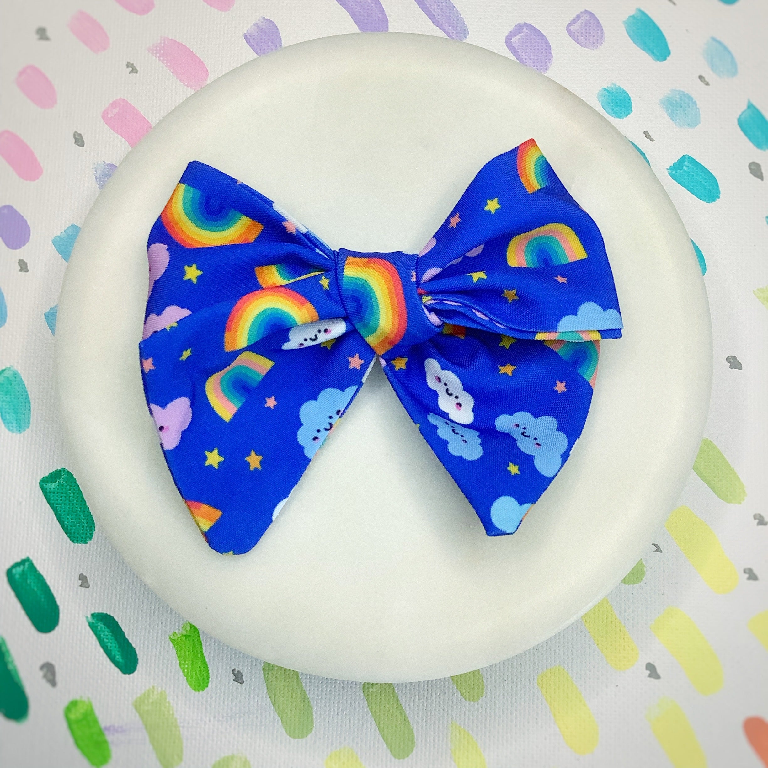Happy Rainbows Bow Strip and Scrunchie Collection