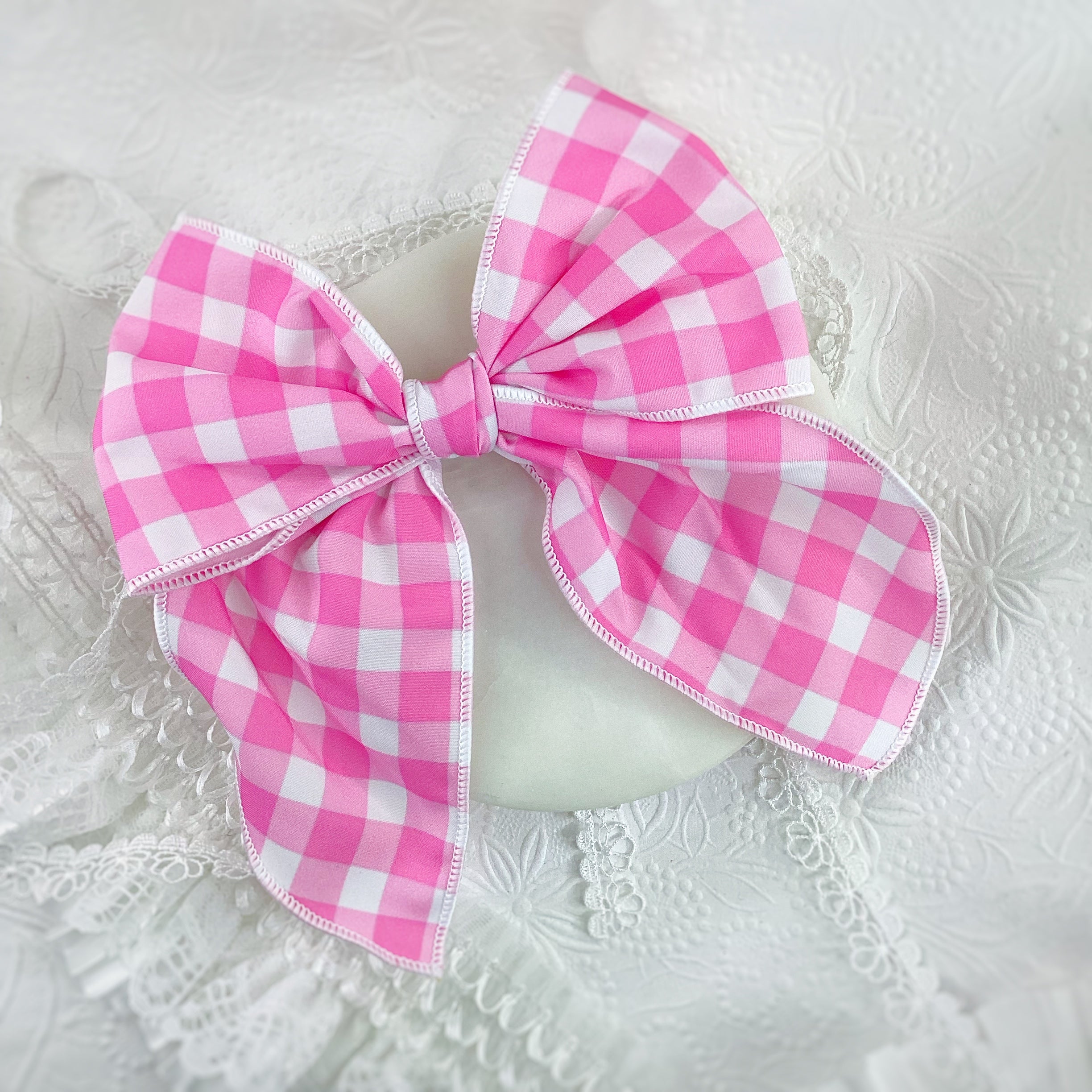 Pink Gingham Bow Strip Collection