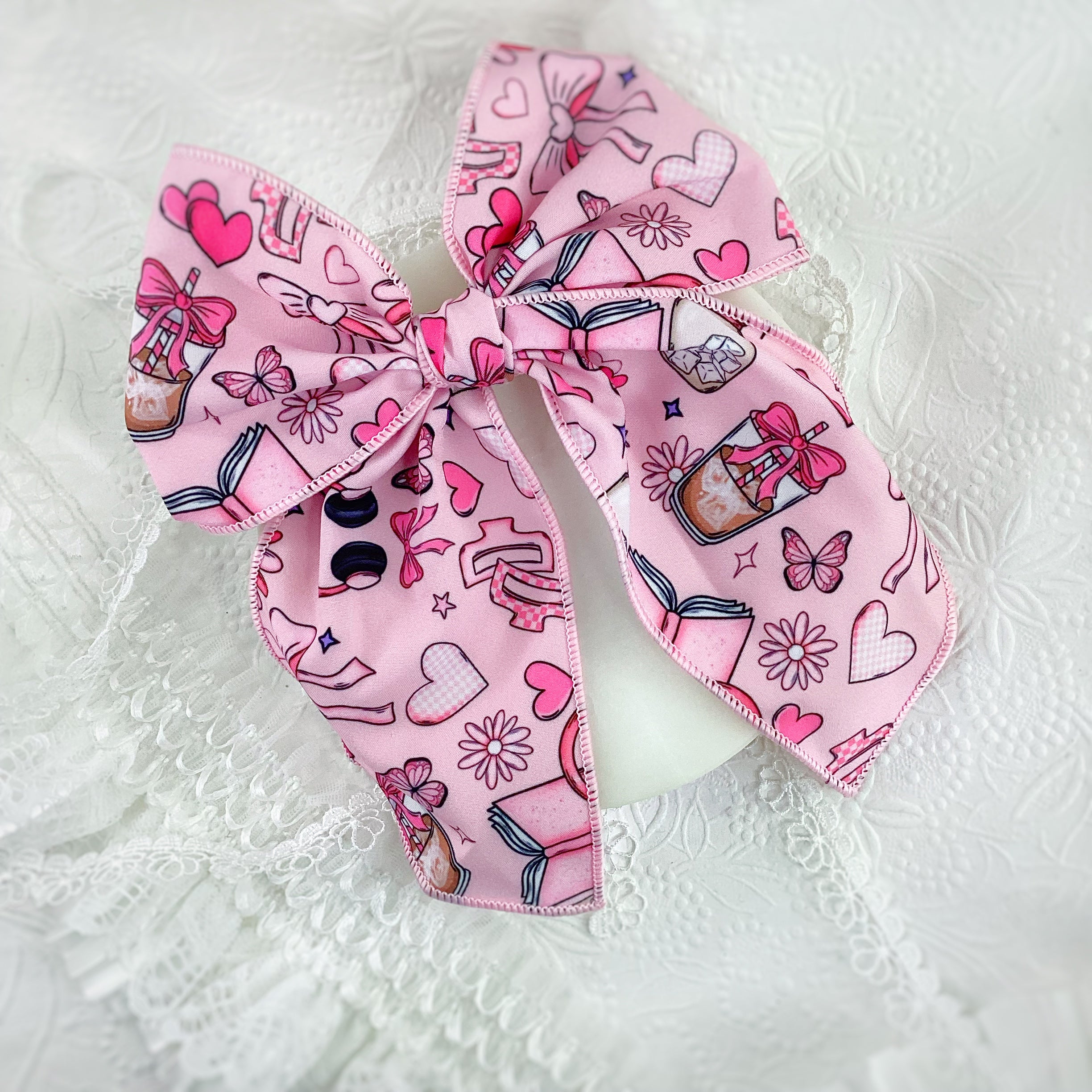 Girly Themed 5.5” Pre-Tied Bow Strip