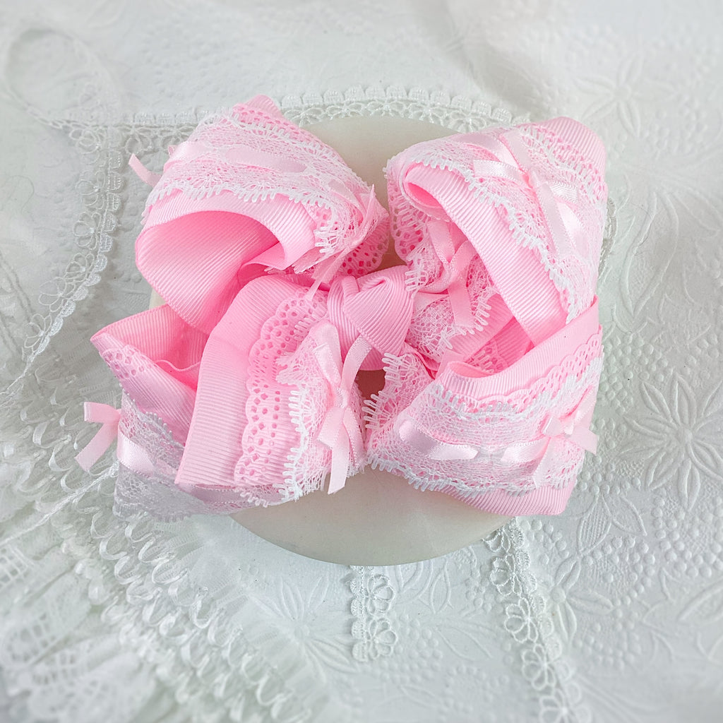 Pink Lace and Satin Bows Ribbon Bow Collection