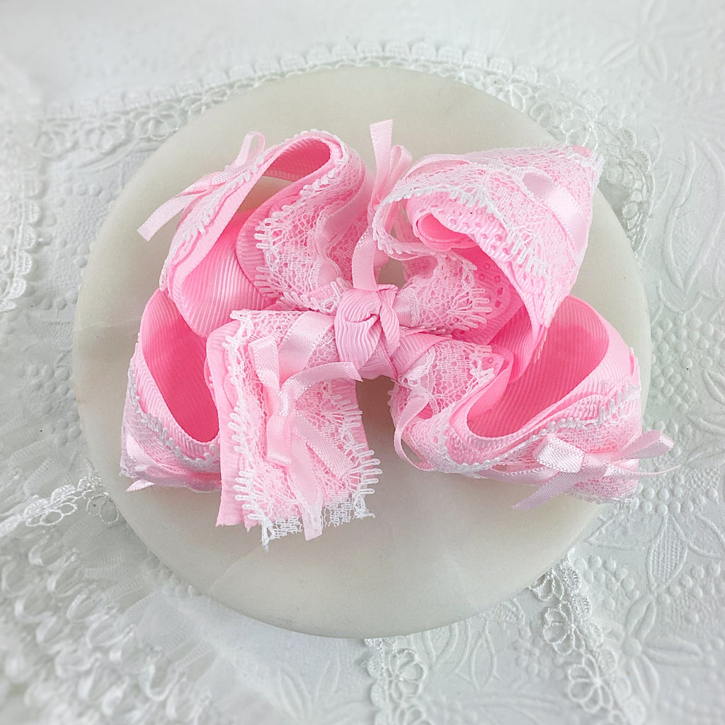 Pink Lace and Satin Bows Ribbon Bow Collection