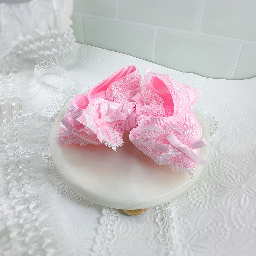 Pink Lace and Satin Bows Ribbon Bow Collection