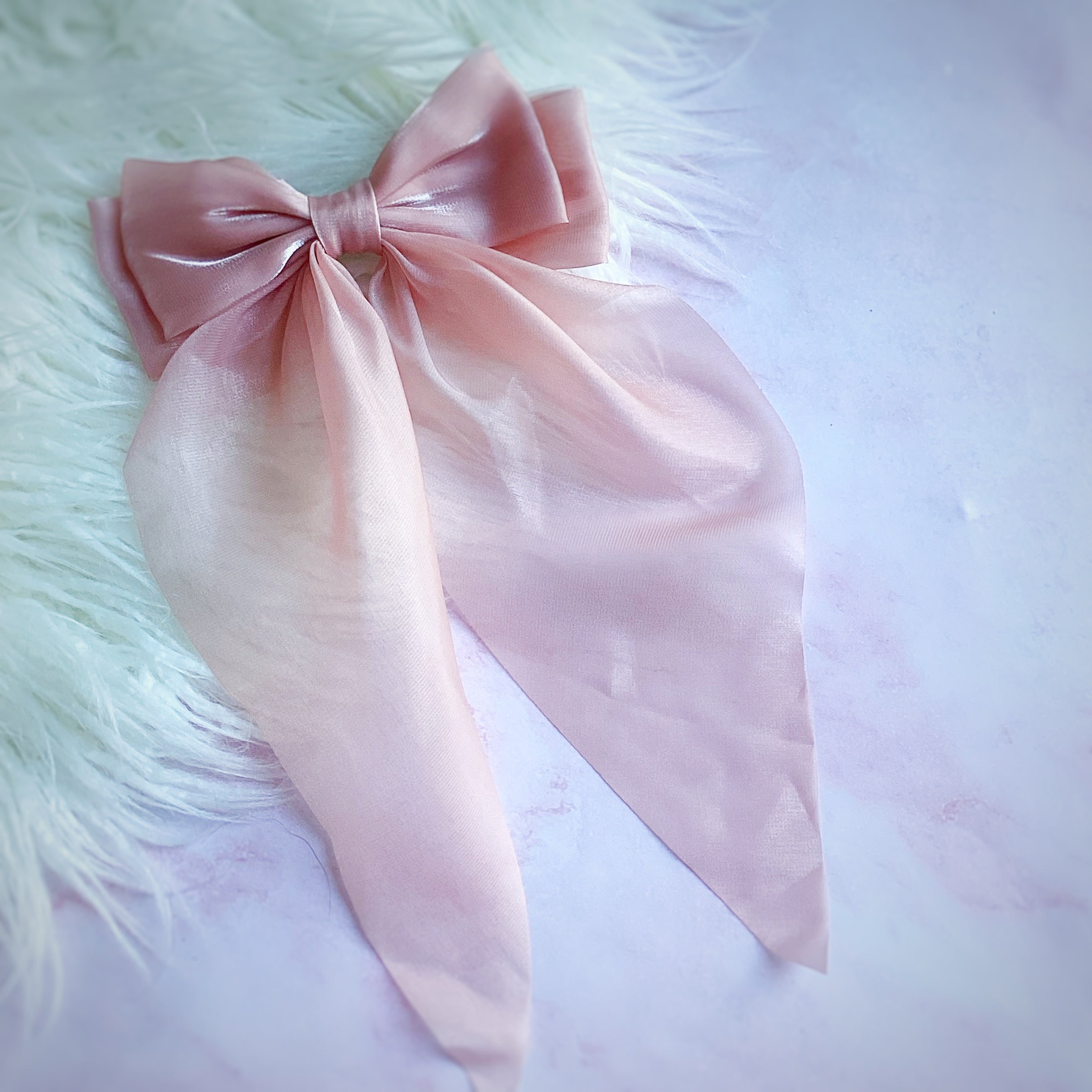 Pastel Pearl Organza Coquette Bow