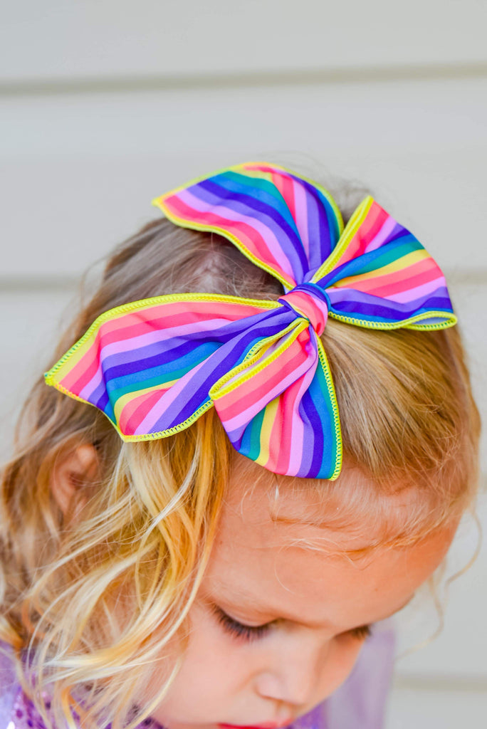 Rainbow Stripe Quinn Scrunchie, Headband and Bow Collection