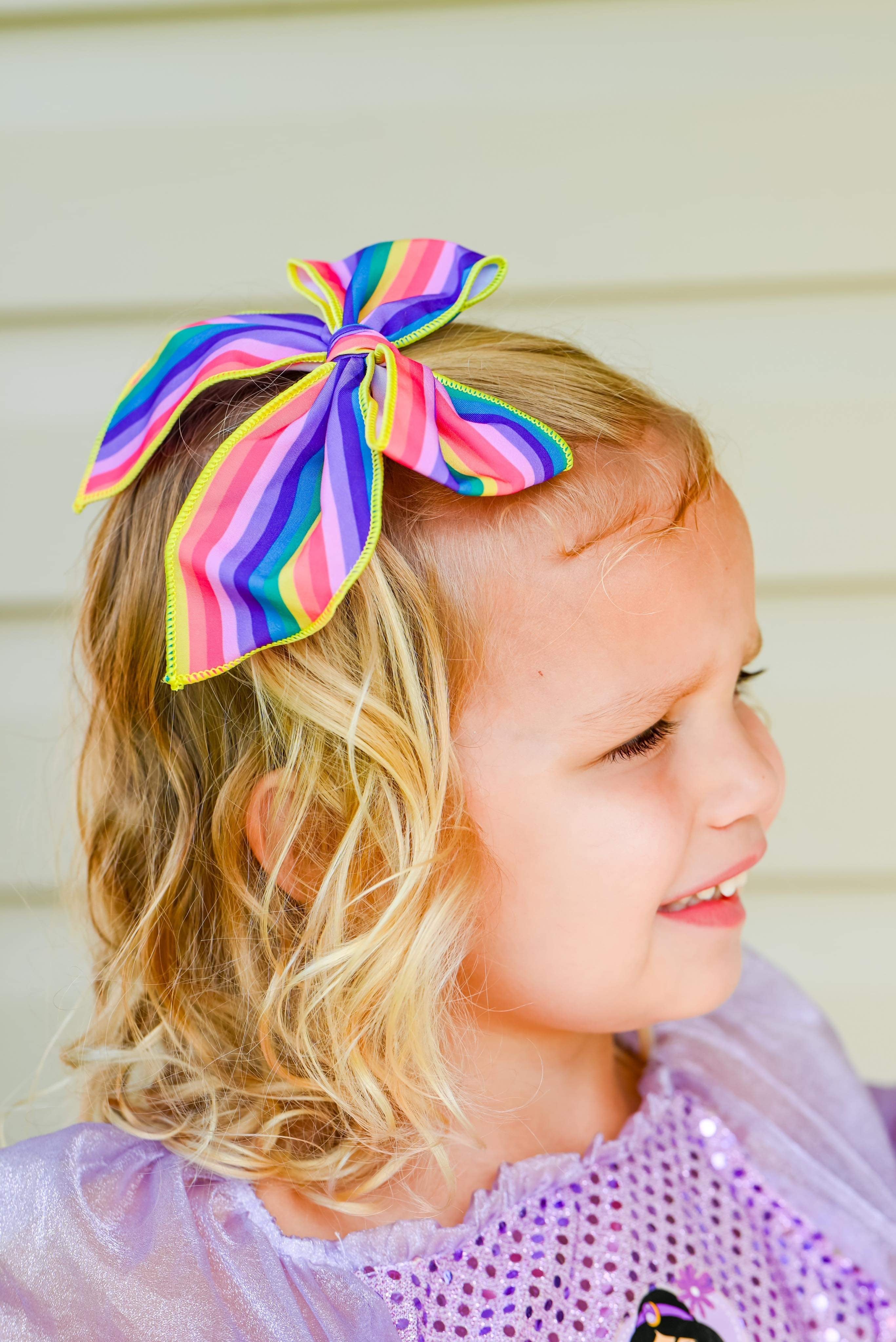 Rainbow Stripe Bow Strip, Headband and Scrunchie Collection
