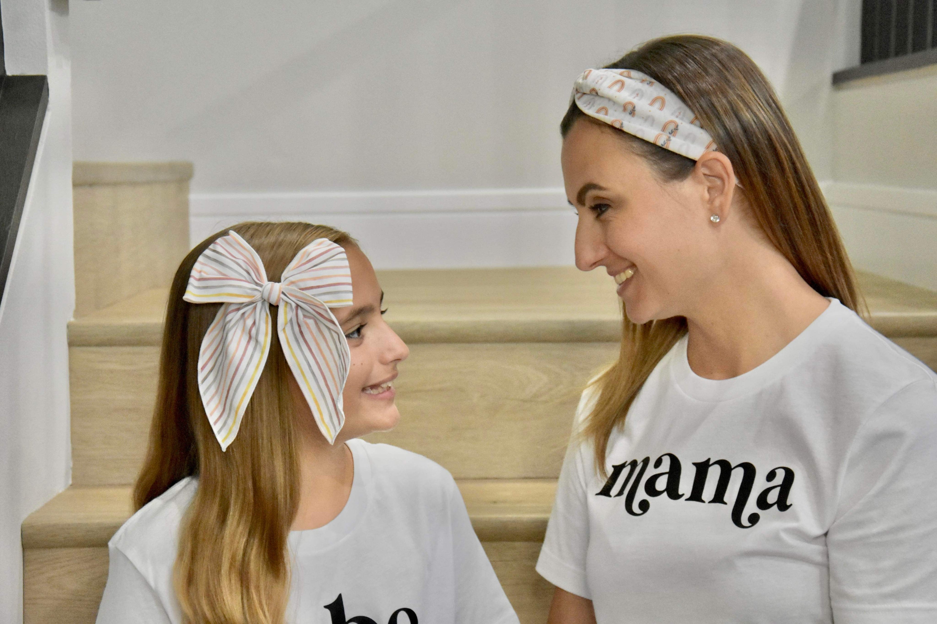 Neutral Multi Stripes Bow Strip, Headband and Scrunchie Collection