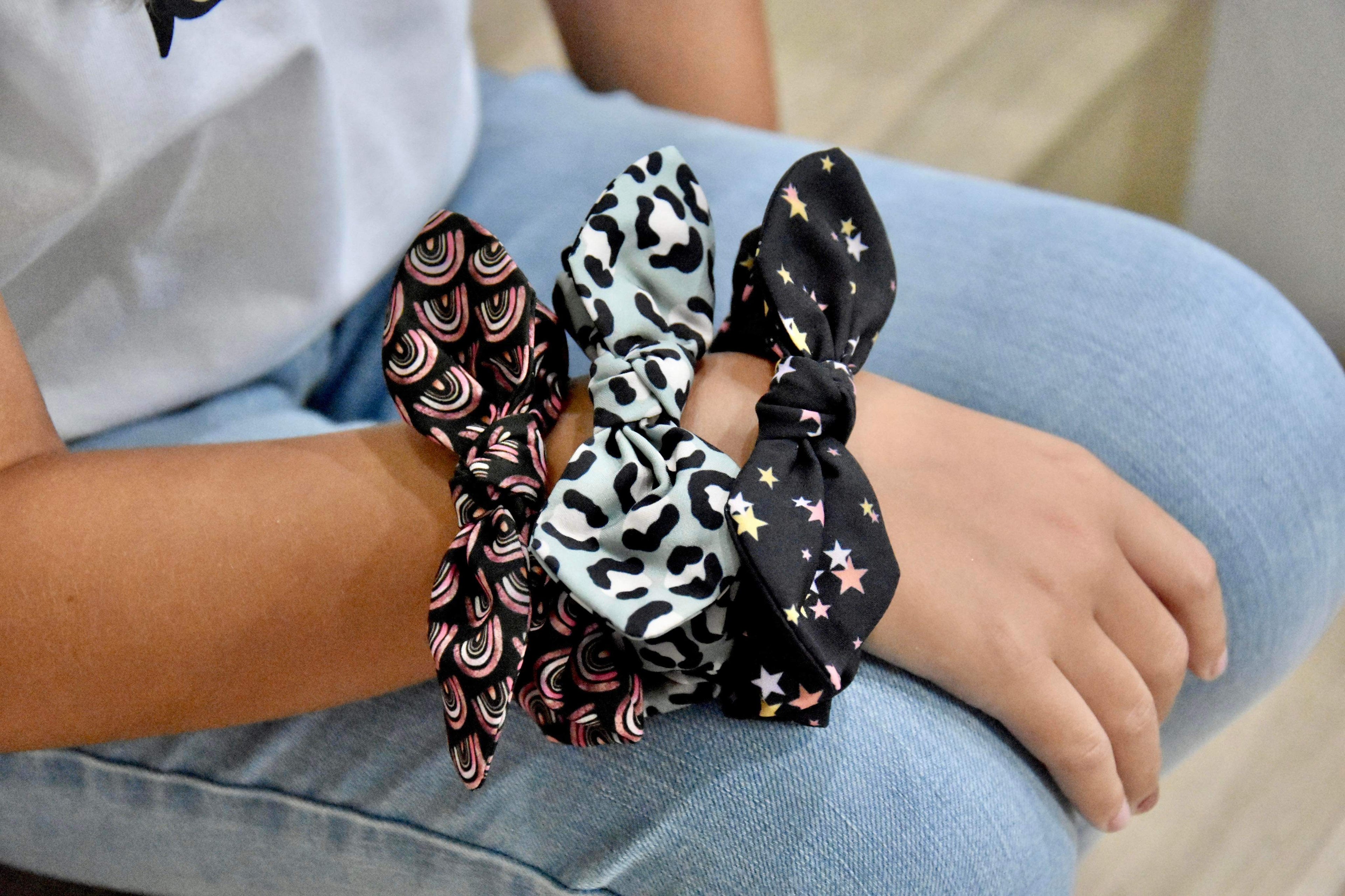 Dark Rainbows Bow Strip and Scrunchie Collection