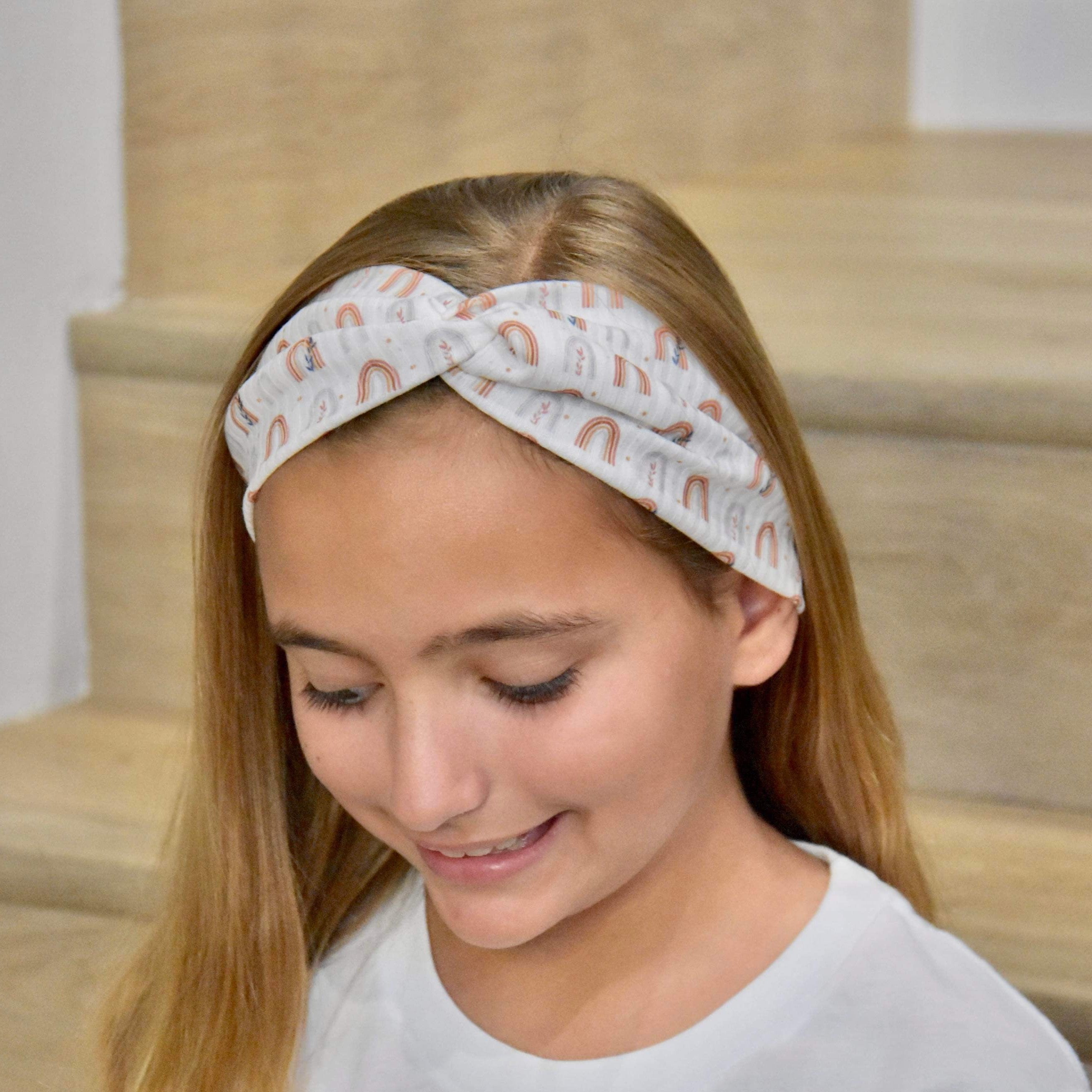 Neutral Rainbows Bow Strip, Headband and Scrunchie Collection