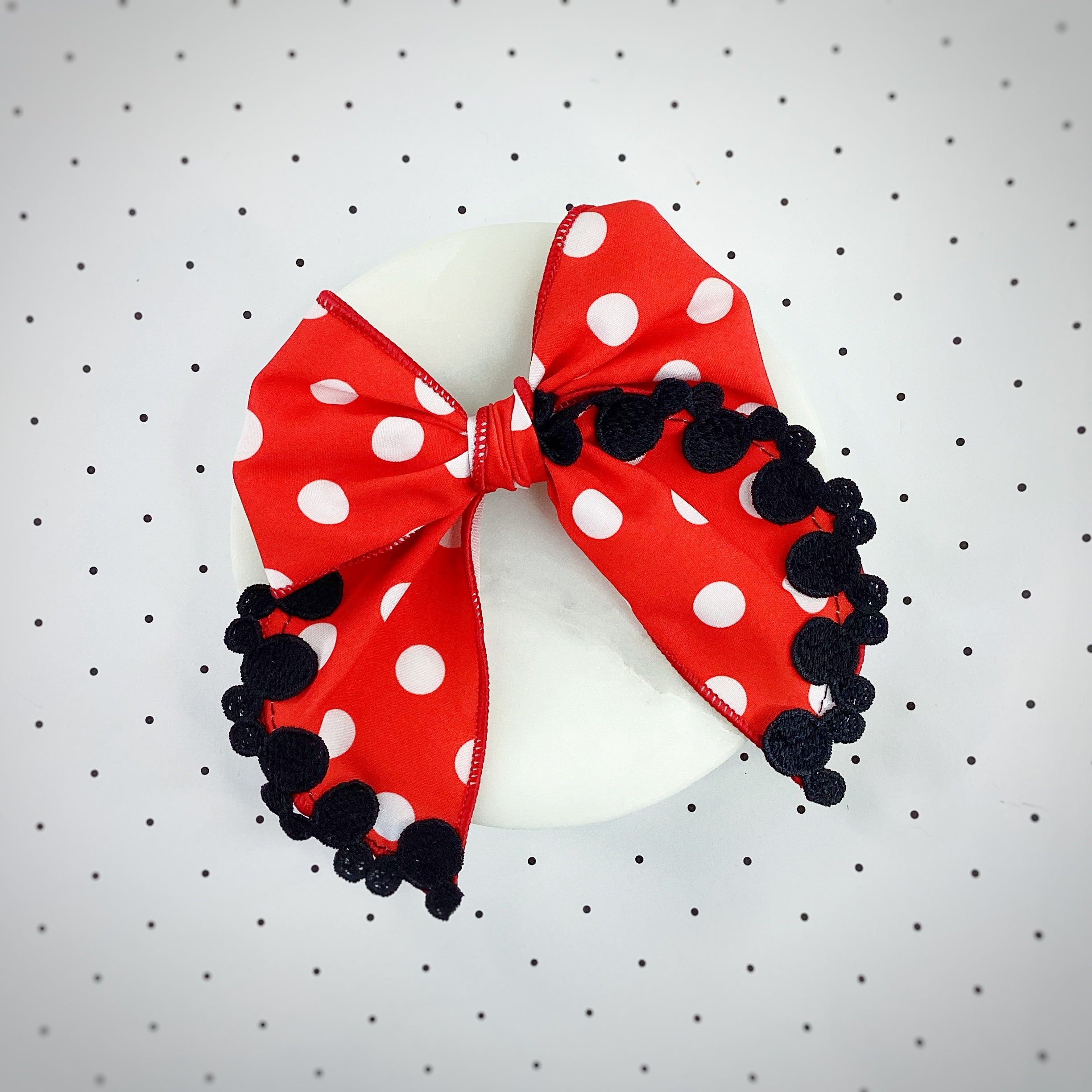 Red Polka Dot Mouse Bow Strip, Headband and Scrunchie Collection