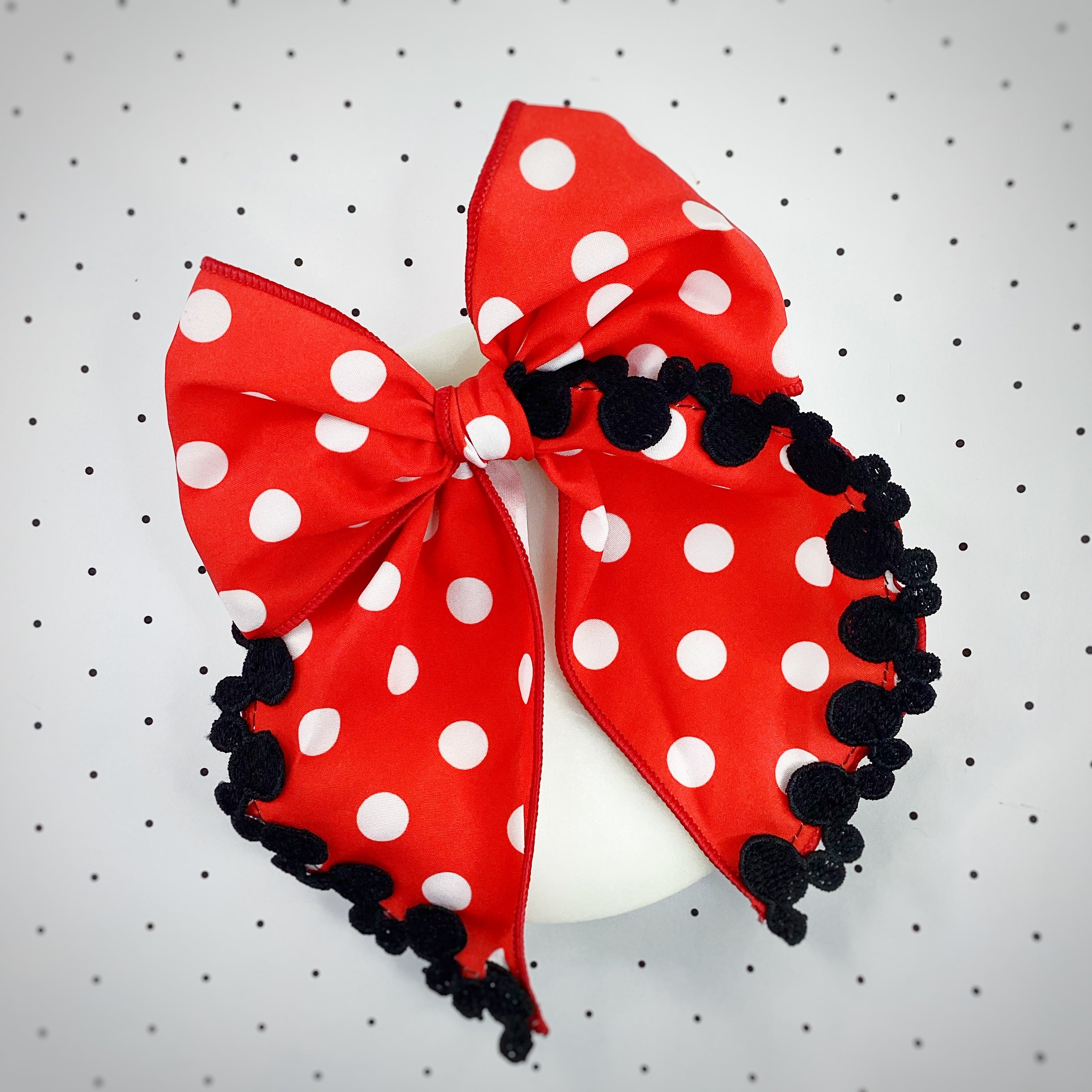 Red Polka Dot Mouse Bow Strip, Headband and Scrunchie Collection