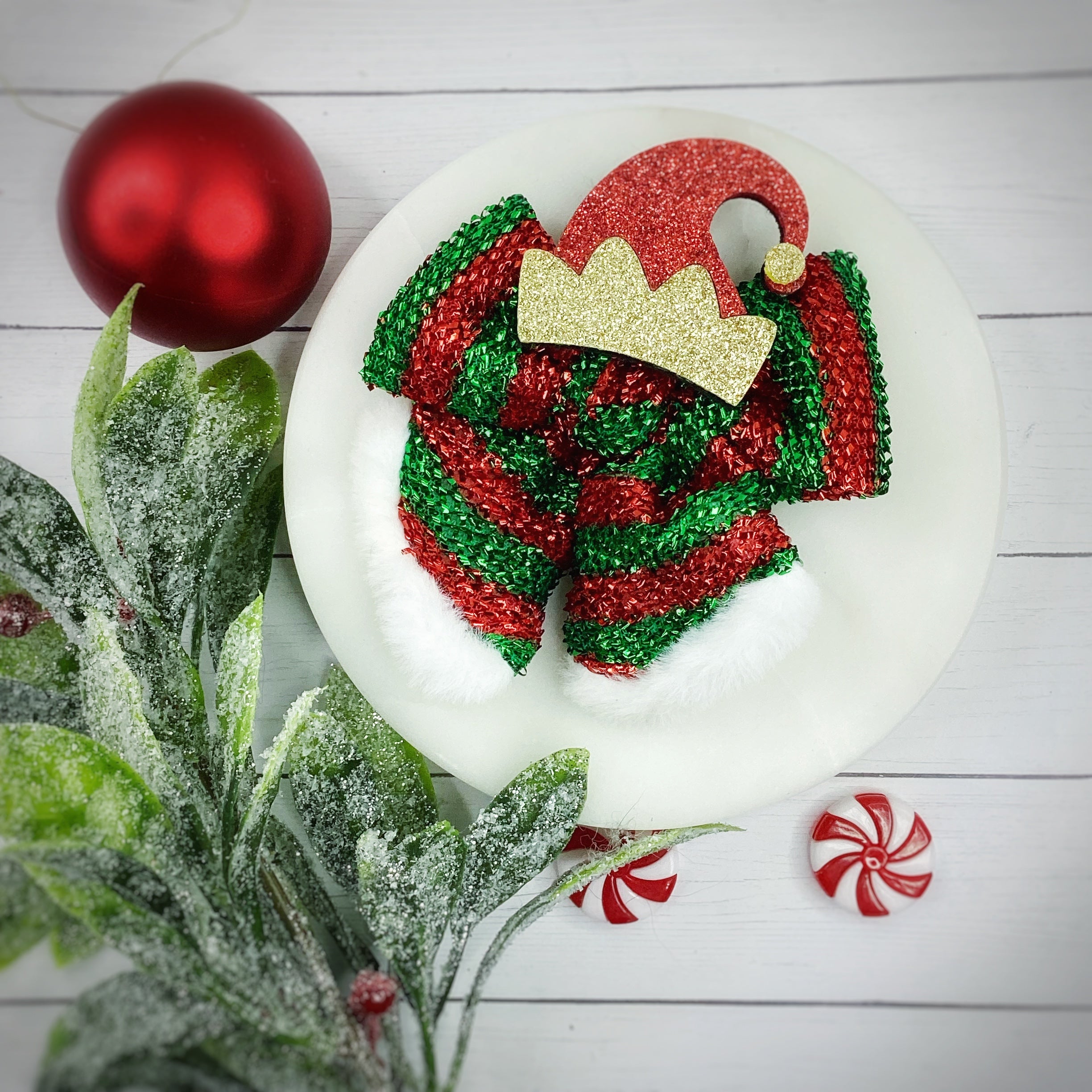 Tinsel Elf Pre-Tied Bow Strip