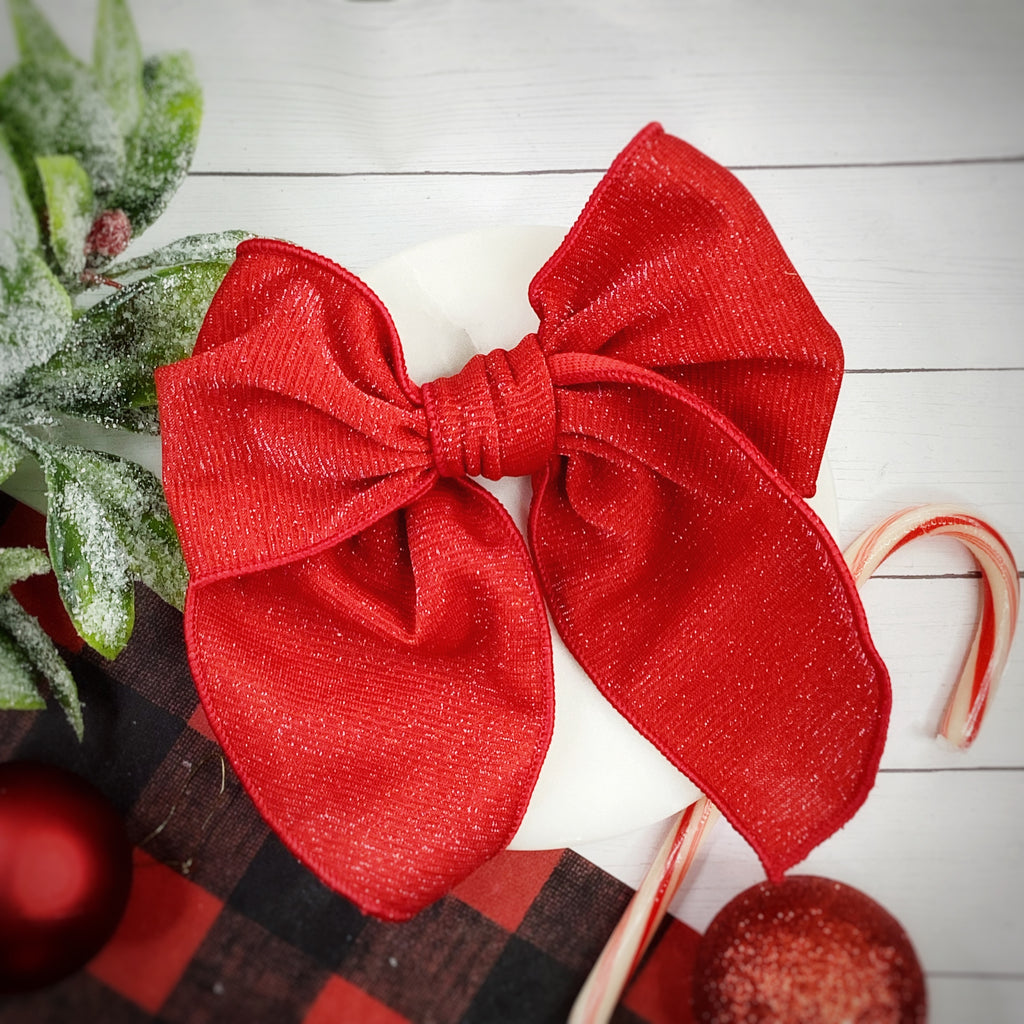 Christmas Sparkle Solids Pre-Tied Bow Strip Collection