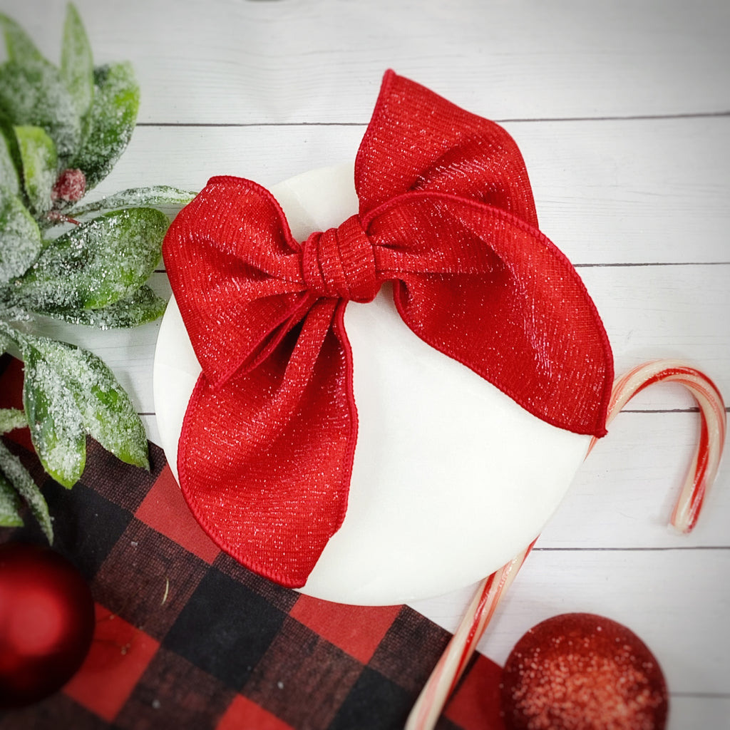 Christmas Sparkle Solids Pre-Tied Bow Strip Collection