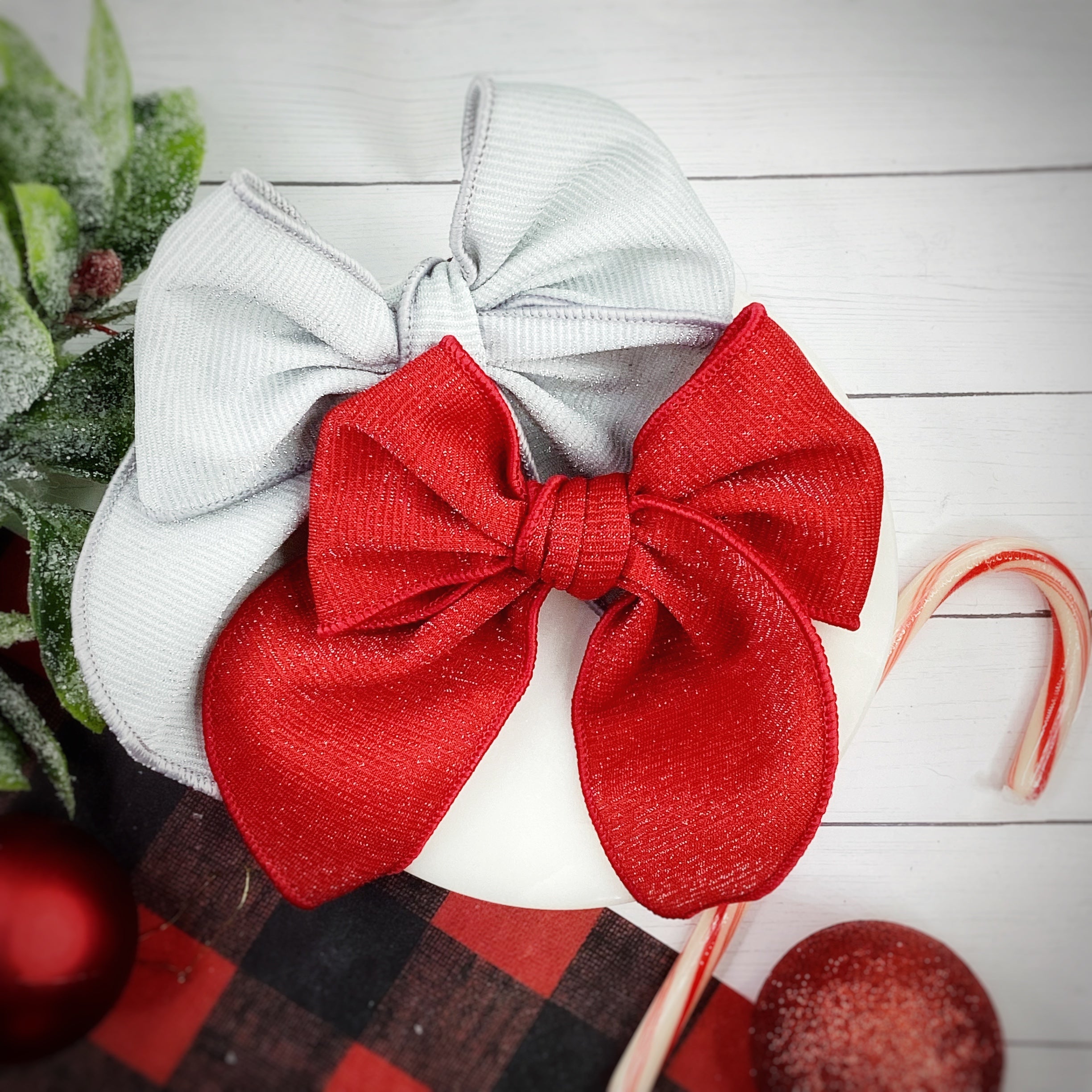 Christmas Sparkle Solids Pre-Tied Bow Strip Collection