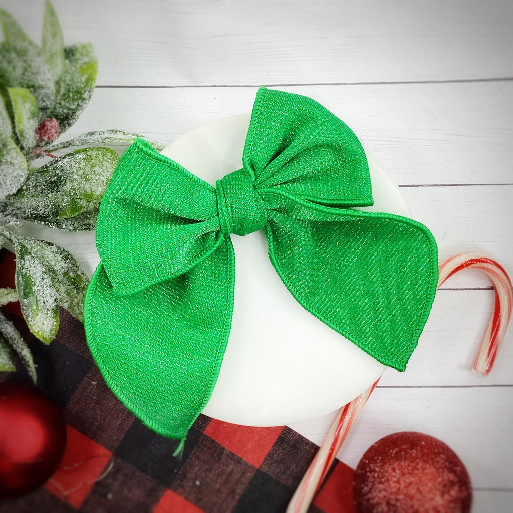 Christmas Sparkle Solids Pre-Tied Bow Strip Collection