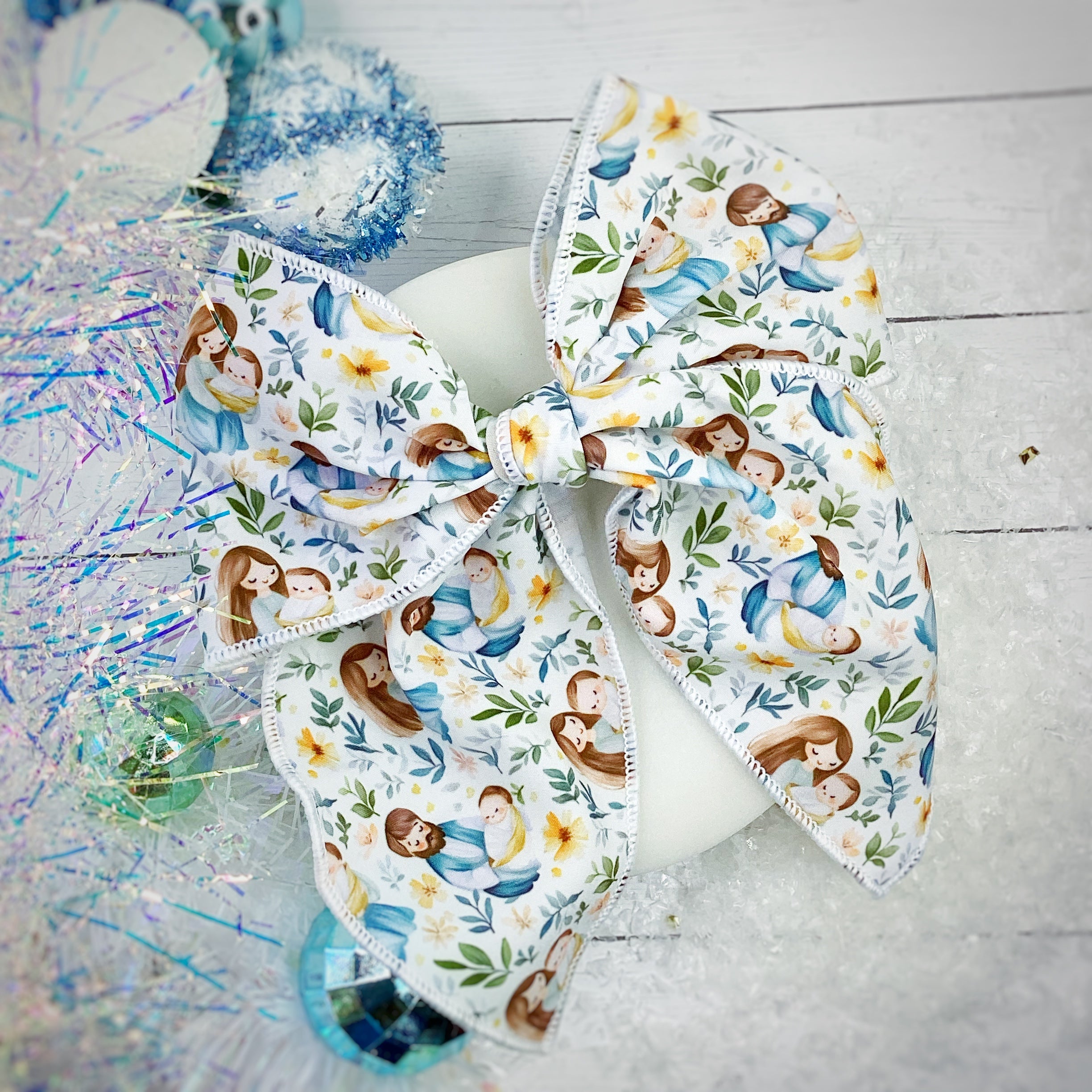 Baby Jesus, Mary and Joseph Pre-Tied Bow Strip Collection