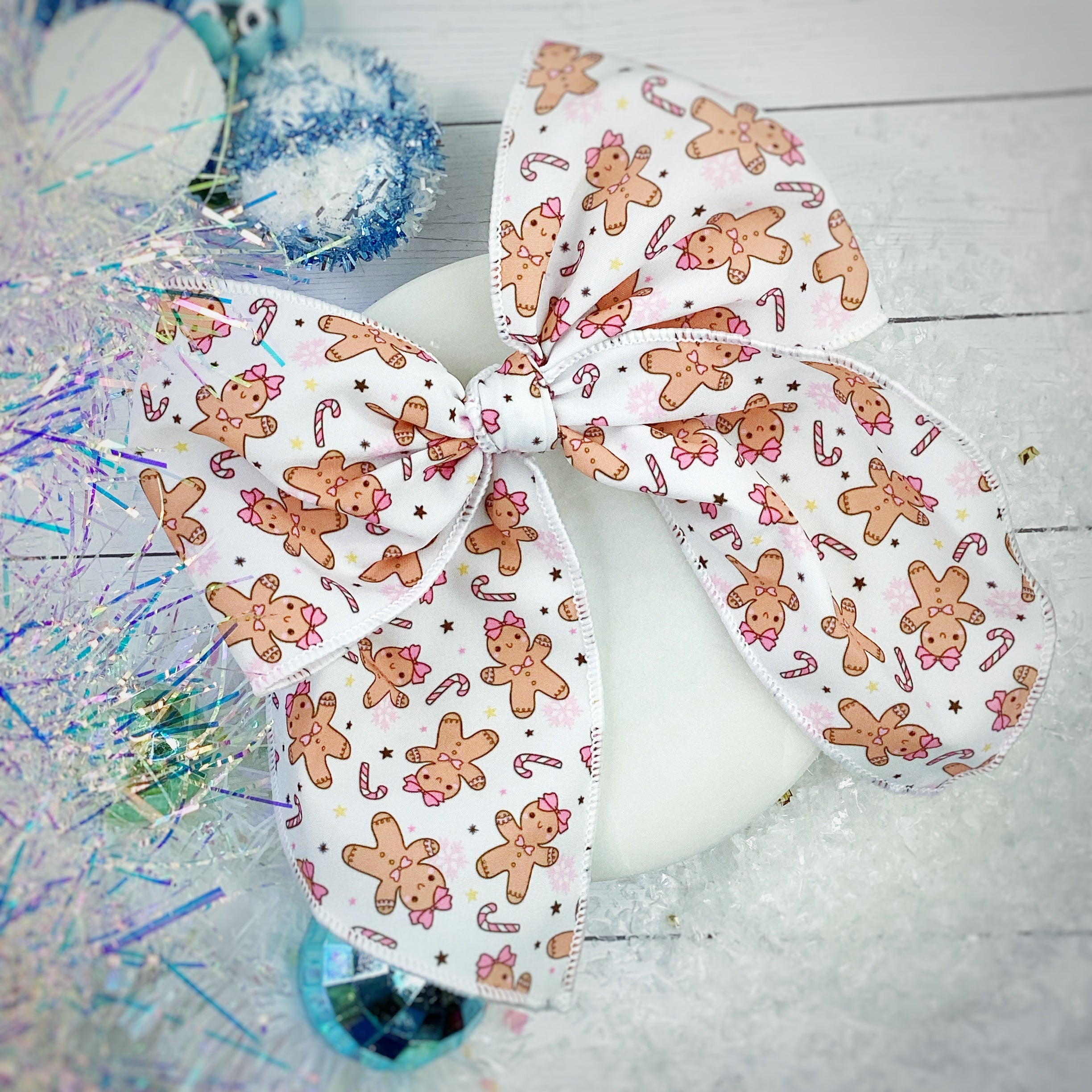 Cutie Gingerbread Girls Bow Strip, Headband and Scrunchie Collection
